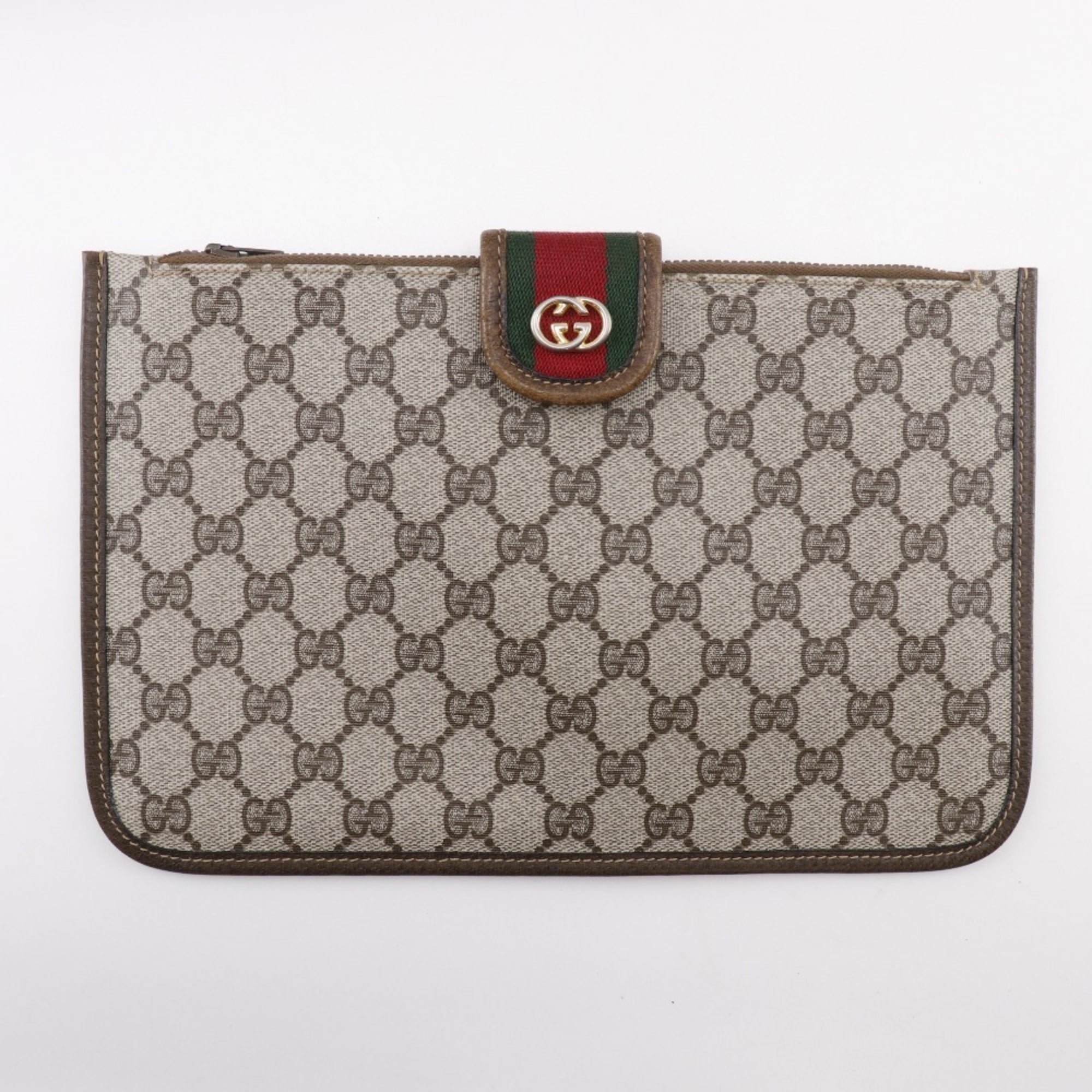Gucci Sherry Line Brown Pvc Handbag (Pre-Owned)