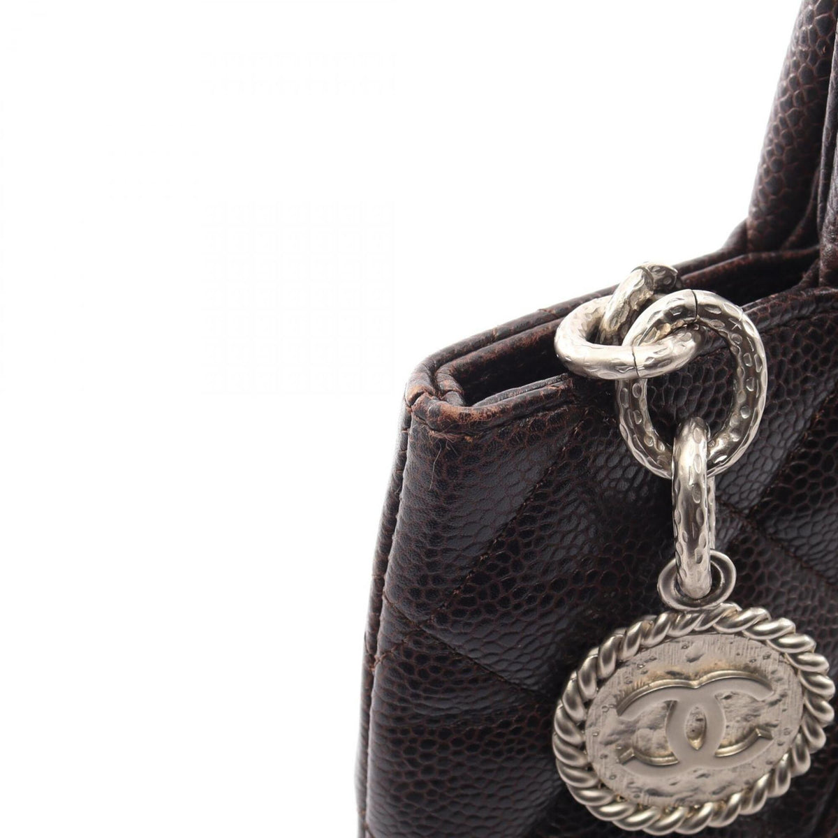 Chanel Brown Grained Calfskin Handbag Tote Bag (Pre-Owned)