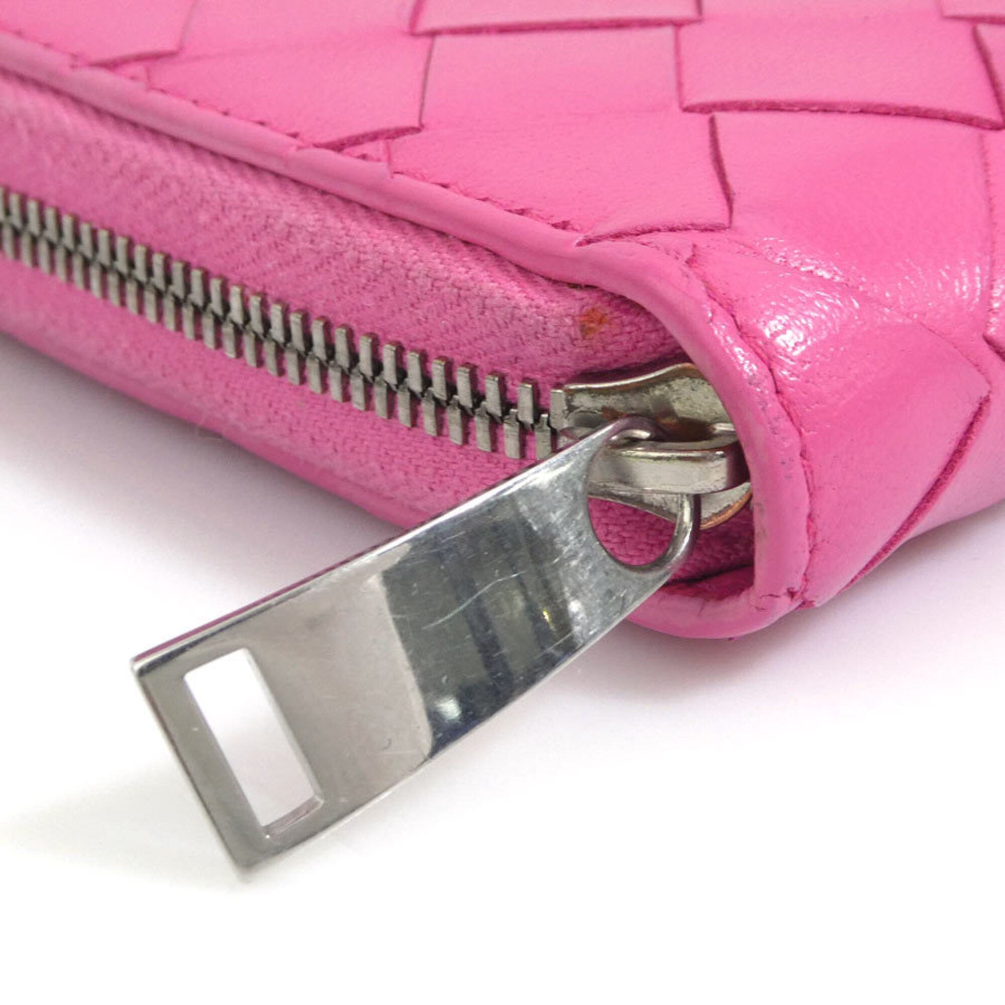 Bottega Veneta Pink Leather Long Wallet (Bi-Fold) (Pre-Owned)