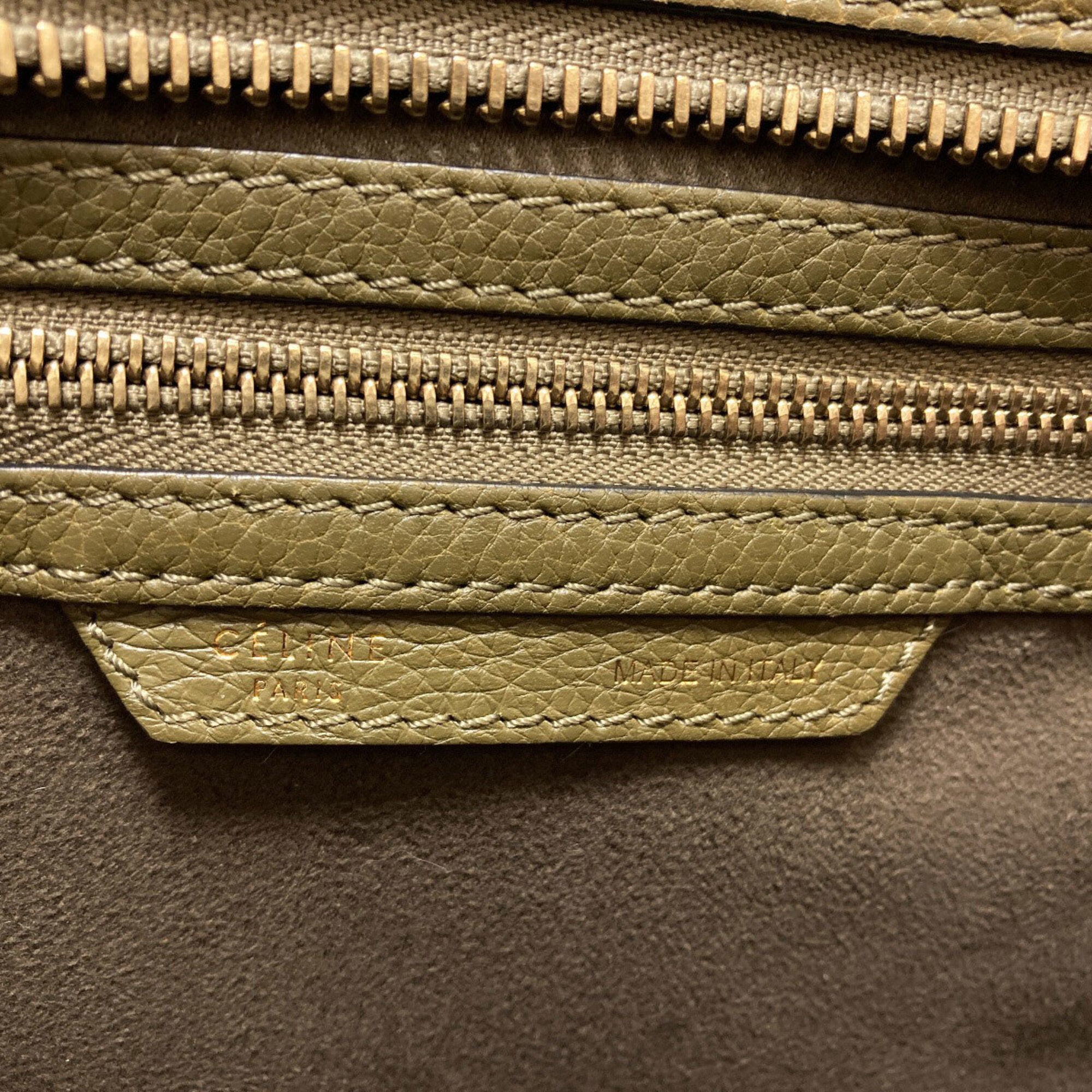 Celine Khaki Leather Handbag (Pre-Owned)