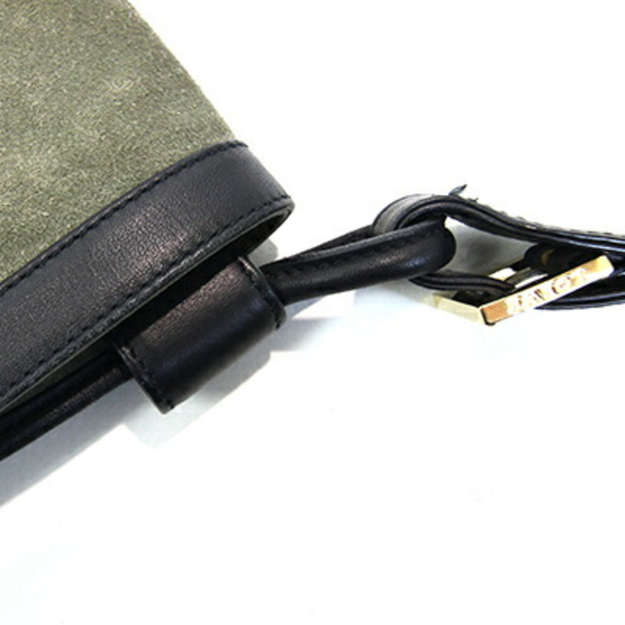 Loewe Black Green Khaki Suede Leather Shoulder Bag (Pre-Owned)