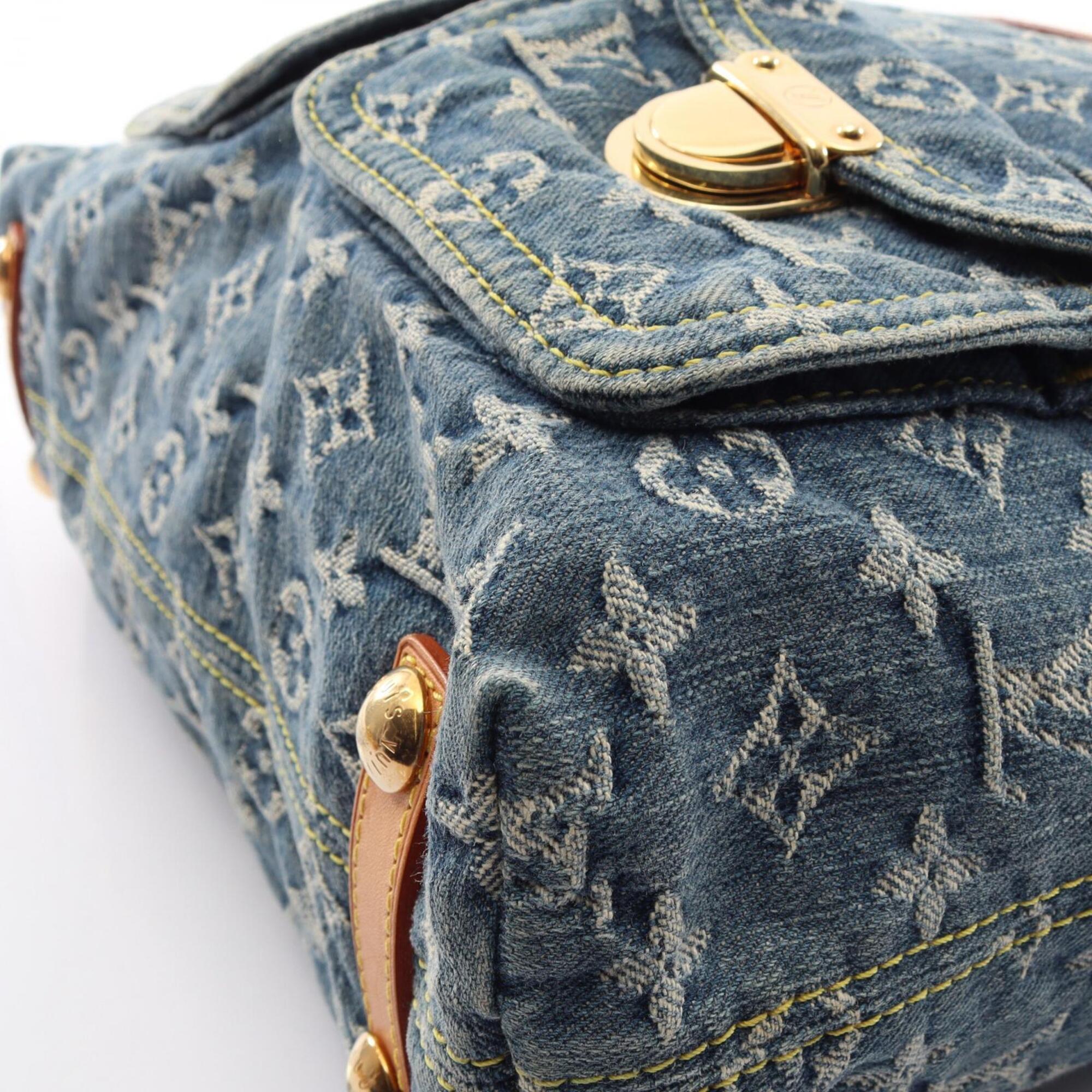 Louis Vuitton Blue Monogram Denim Handbag Shoulder Bag (Pre-Owned)