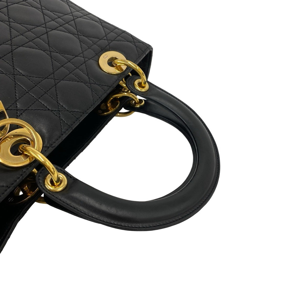 Christian Dior Black Leather Handbag Shoulder Bag (Pre-Owned)