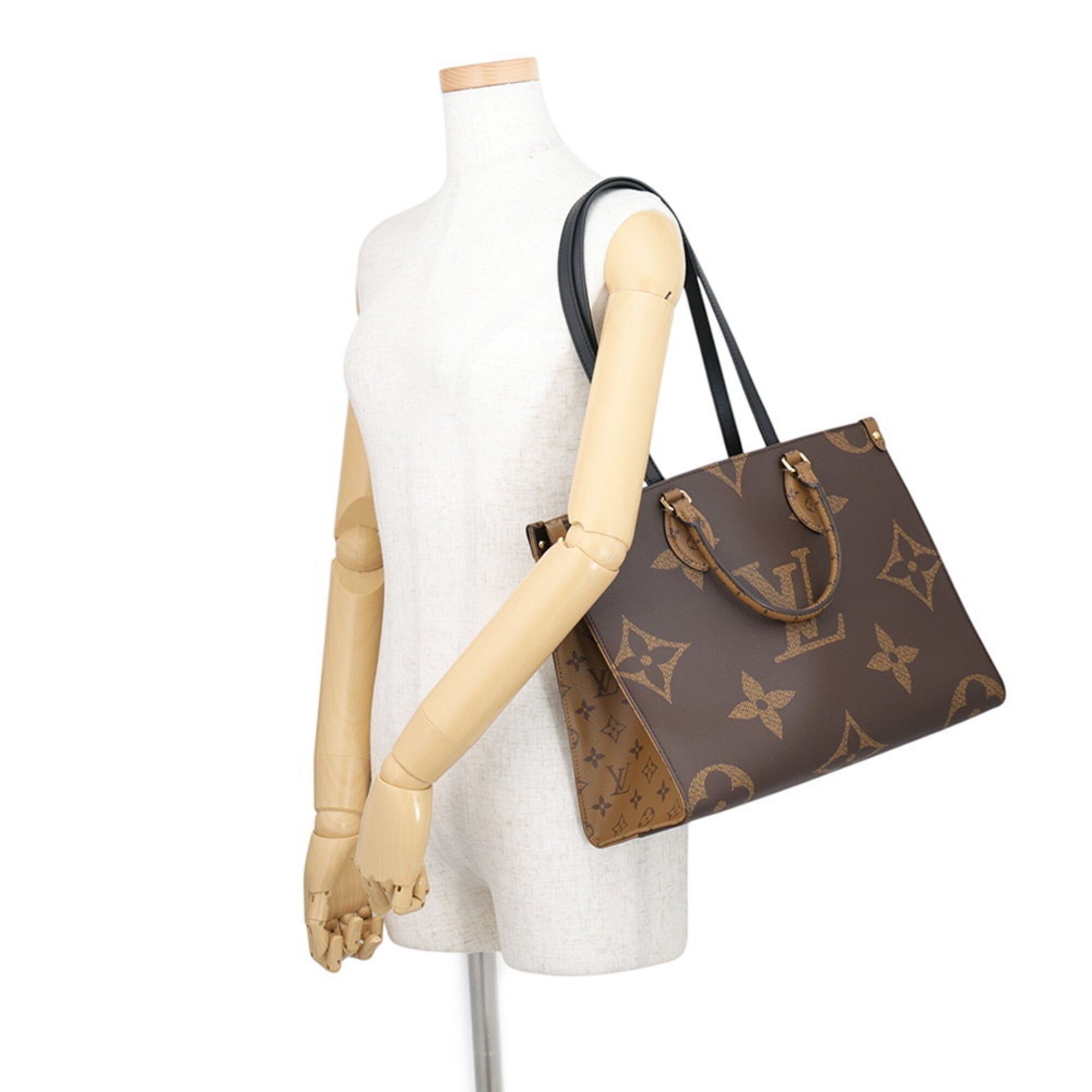 Louis Vuitton Monogram Reverse Red Brown Monogram Reverse Monogram Handbag Tote Bag (Pre-Owned)