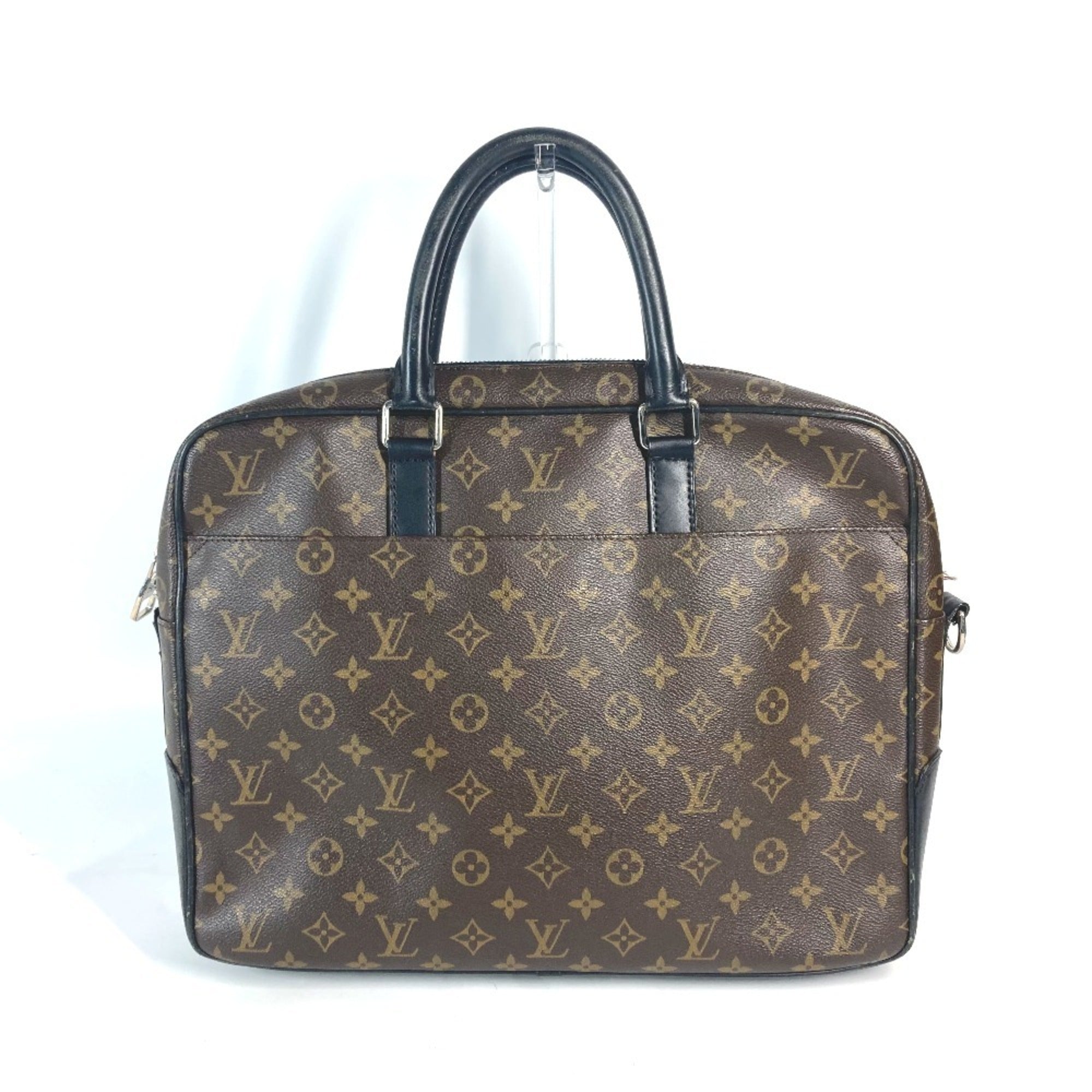 Louis Vuitton Black Brown Galle Monogram Leather Handbag (Pre-Owned)