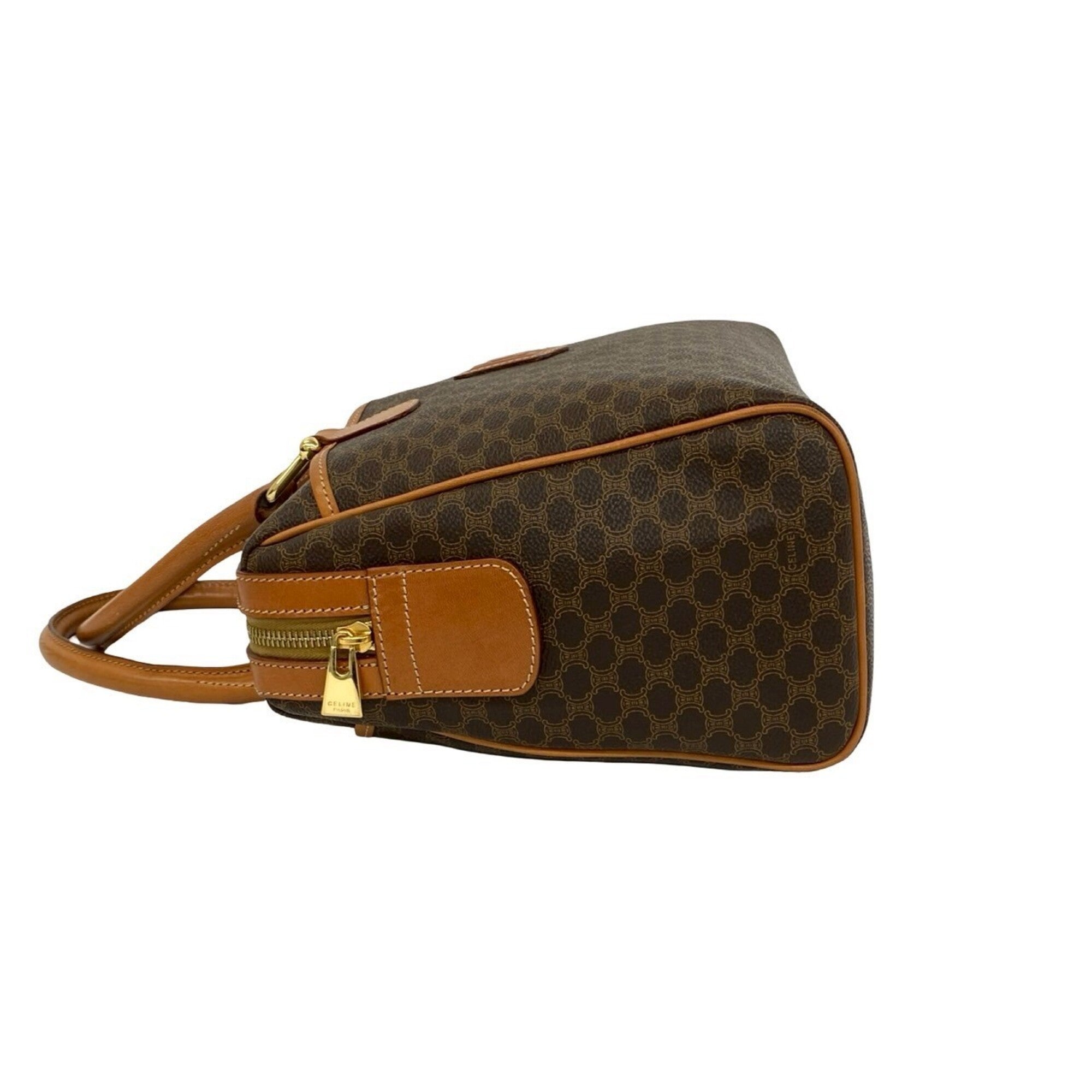 Celine Brown Pvc Leather Boston Bag Handbag (Pre-Owned)