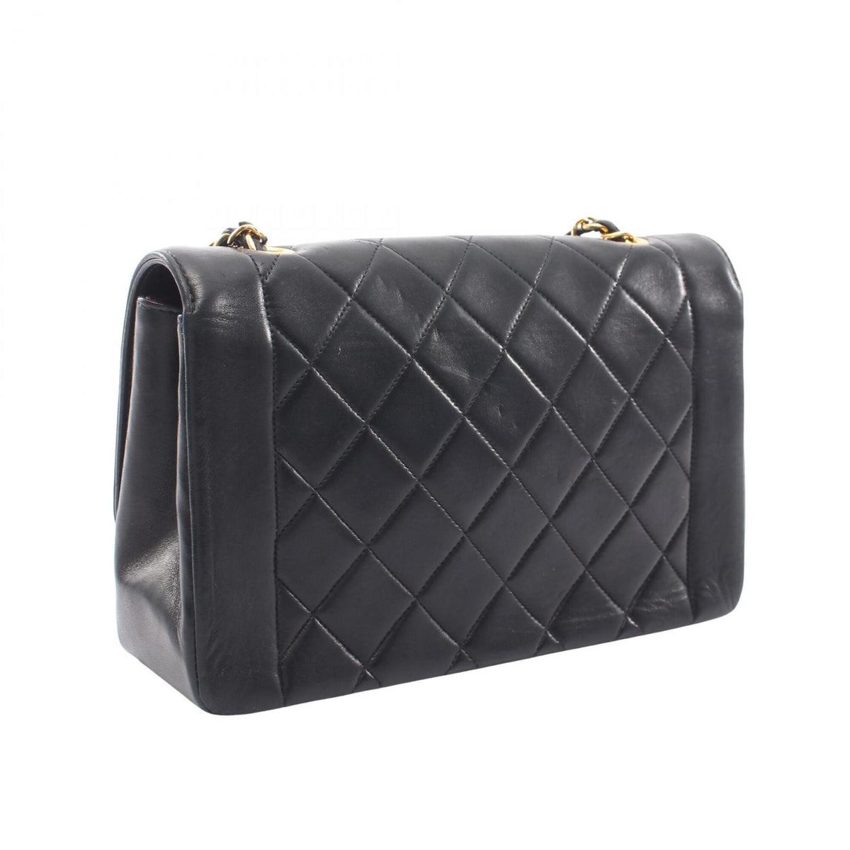 Chanel Black Leather Handbag Shoulder Bag (Pre-Owned)