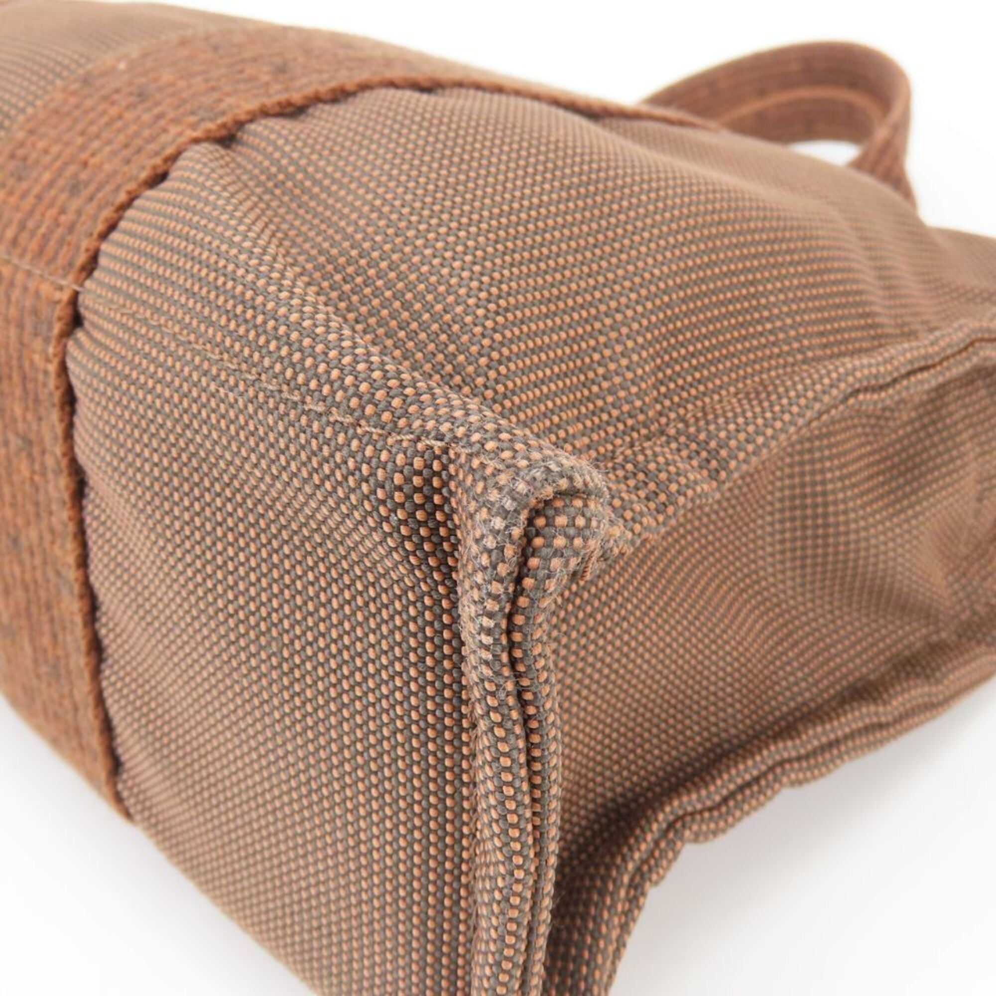 Hermes Brown Canvas Tote Bag (Pre-Owned)