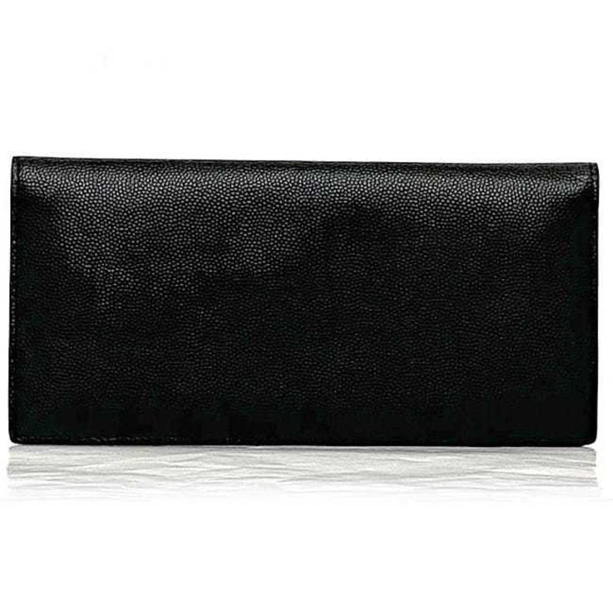 Saint Laurent Black Leather Long Wallet (Bi-Fold) (Pre-Owned)