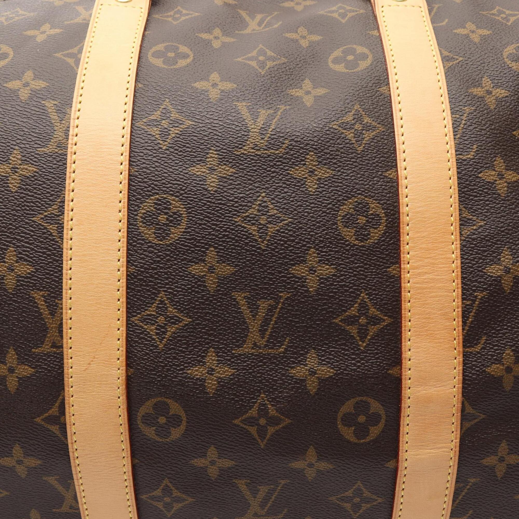 Louis Vuitton Brown Monogram Coated Canvas Leather Boston Bag Handbag (Pre-Owned)