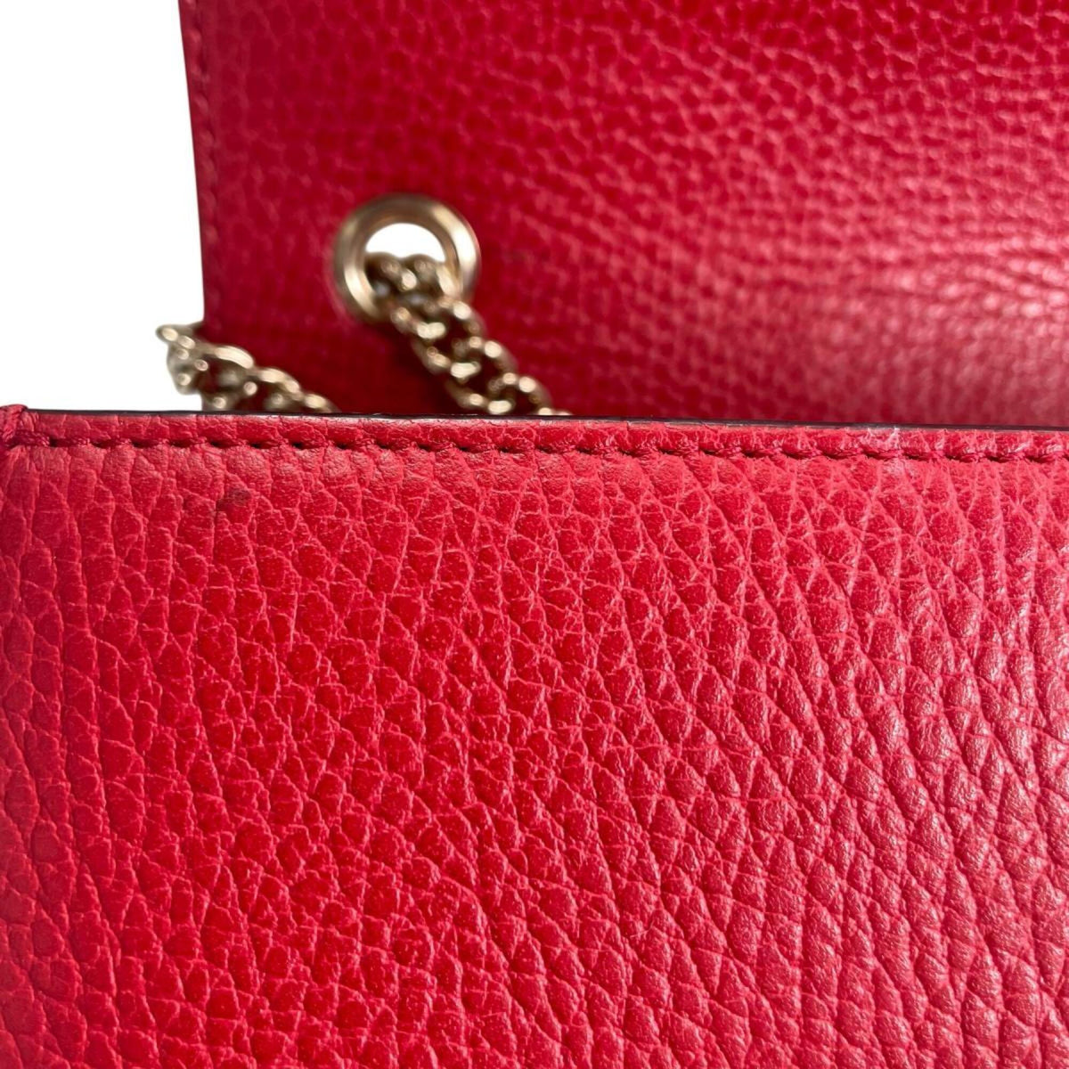 Gucci Red Color Leather Shoulder Bag (Pre-Owned)
