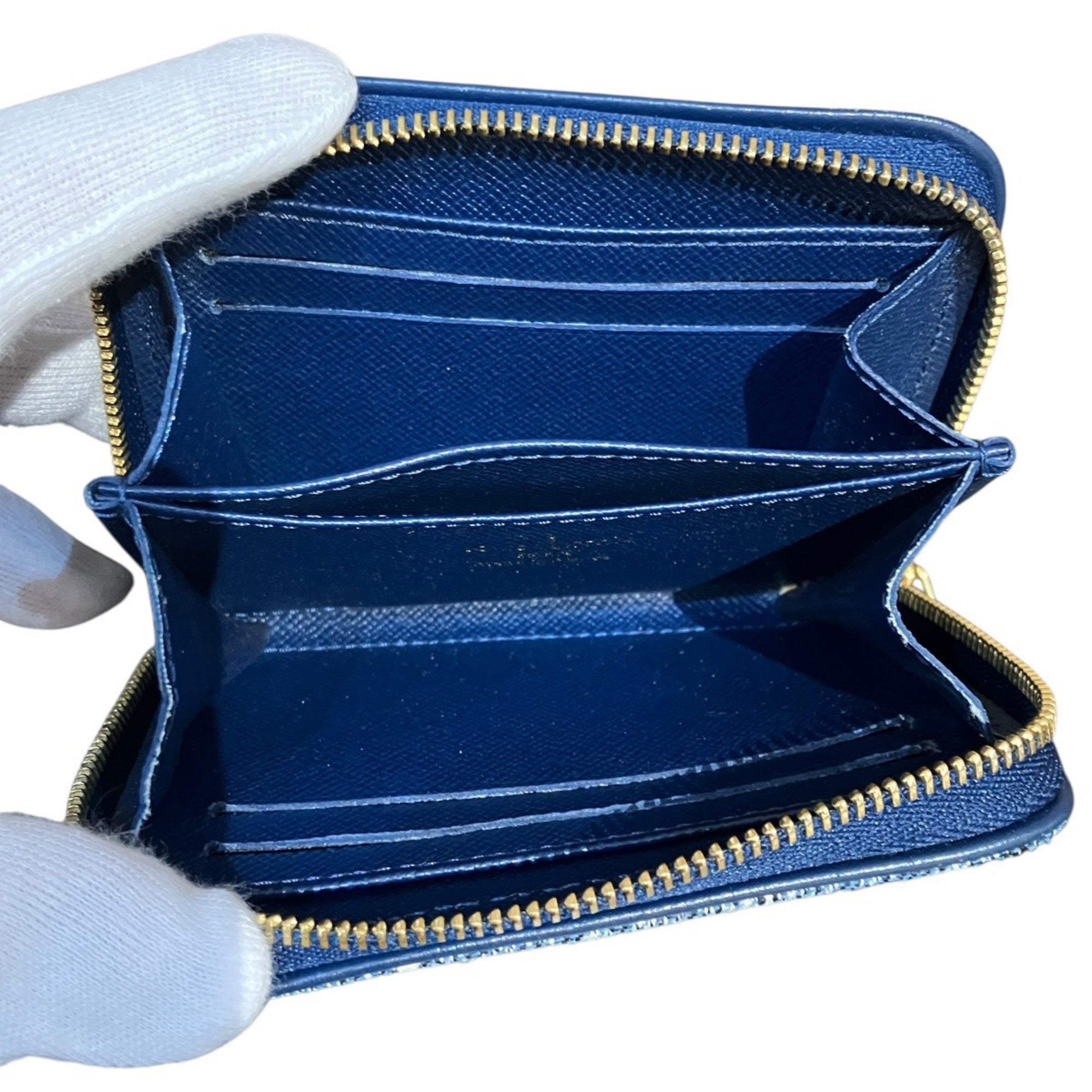 Louis Vuitton Monogram Denim Blue Denim Coin Purse/Coin Case (Pre-Owned)
