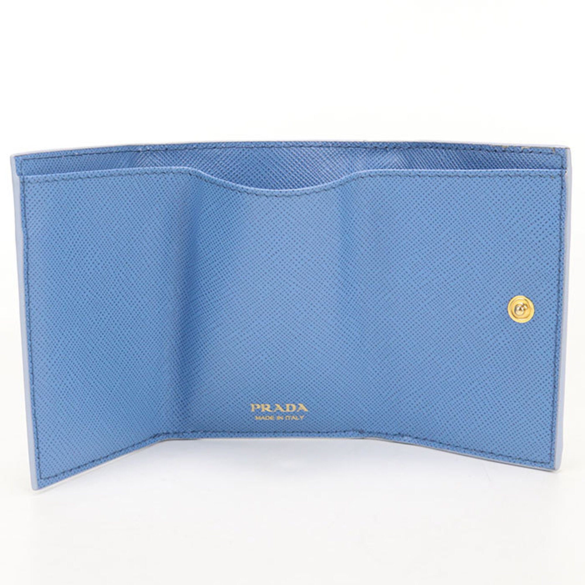 Prada Blue Leather Wallet (Tri-Fold) (Pre-Owned)