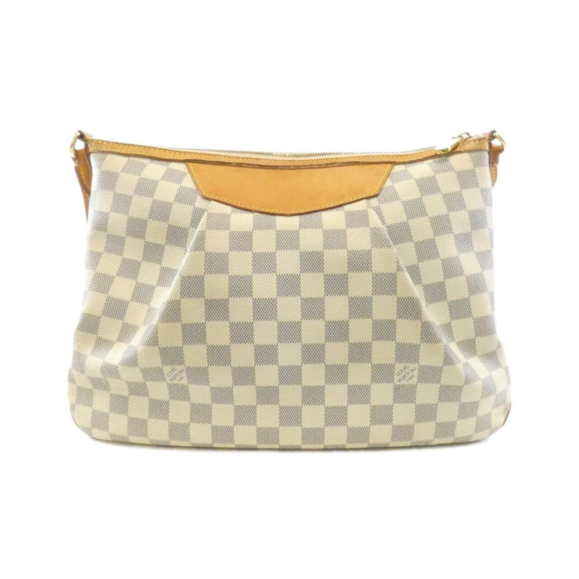 Louis Vuitton Azur White Coated Canvas Shoulder Bag (Pre-Owned)