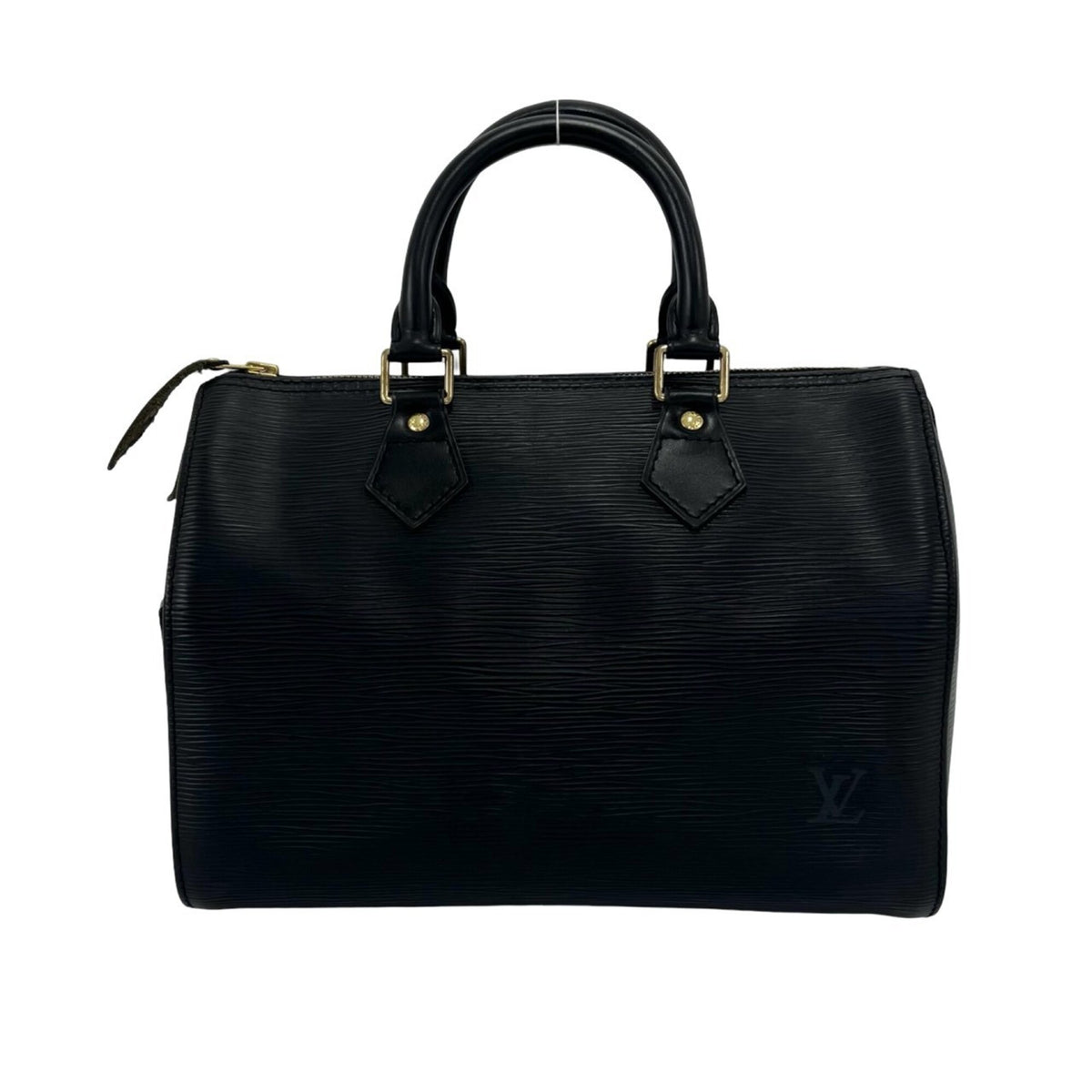 Louis Vuitton Black Leather Boston Bag Handbag (Pre-Owned)