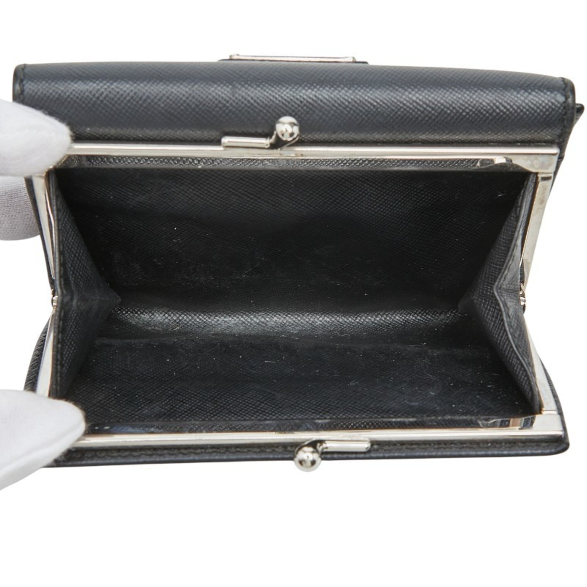 Prada Black Leather Wallet (Bi-Fold) (Pre-Owned)