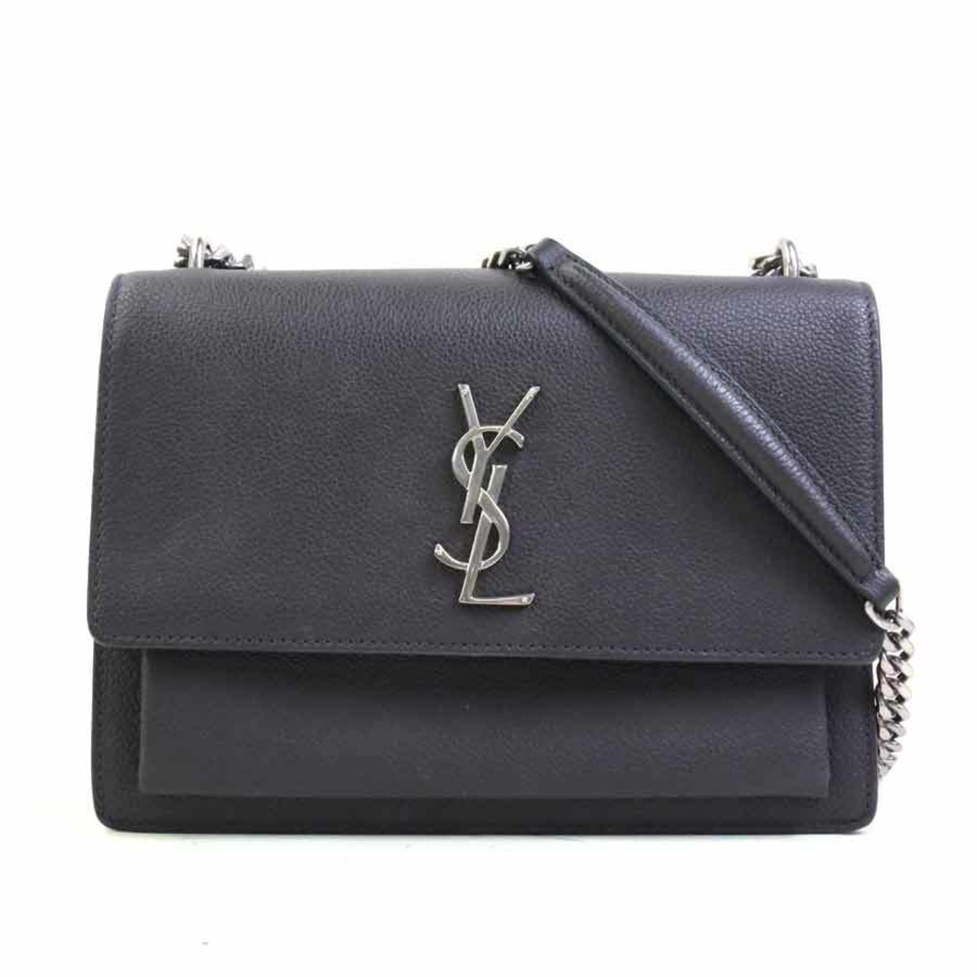 Saint Laurent Gray Leather Shoulder Bag (Pre-Owned)