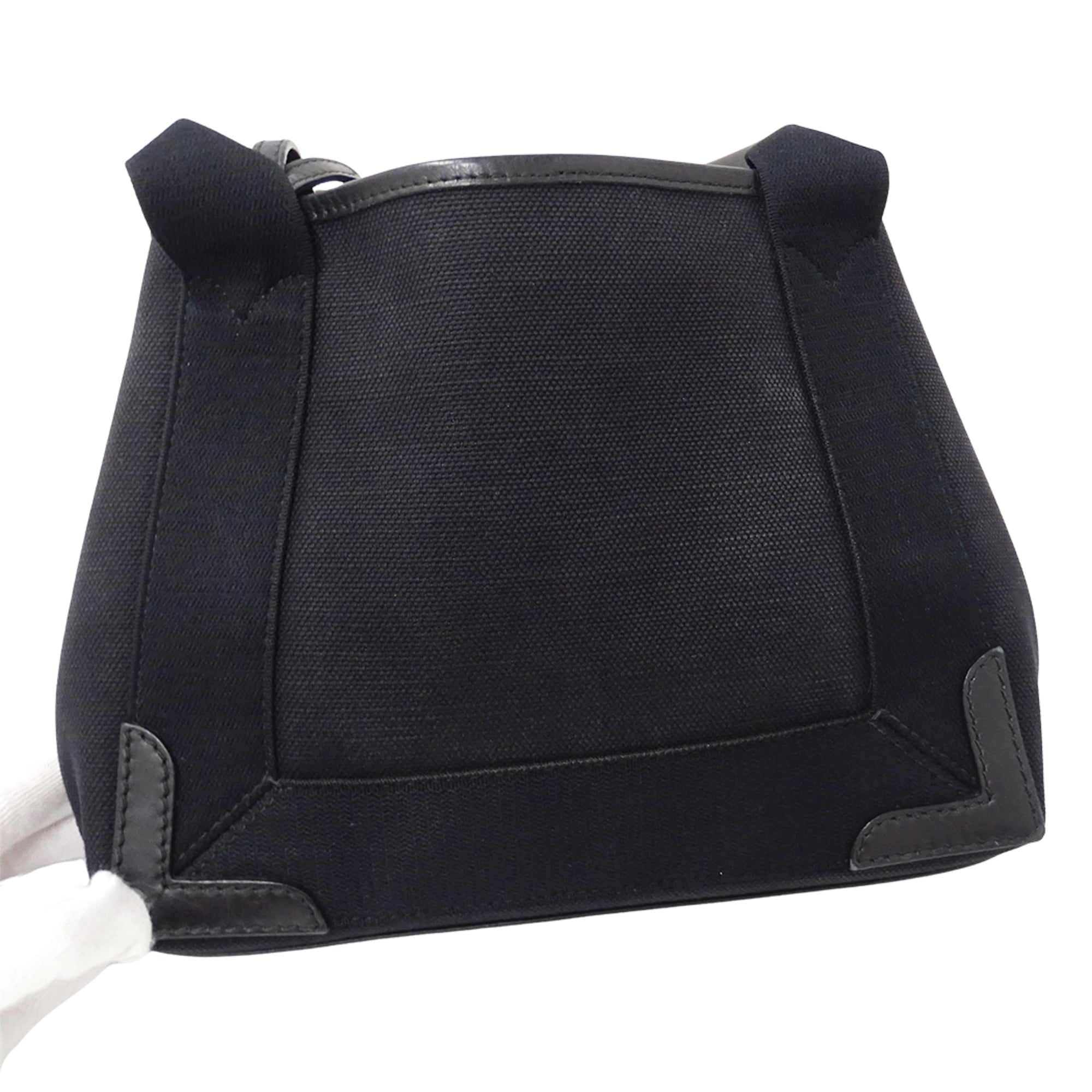 Balenciaga Black Canvas Handbag Pouch Shoulder Bag (Pre-Owned)