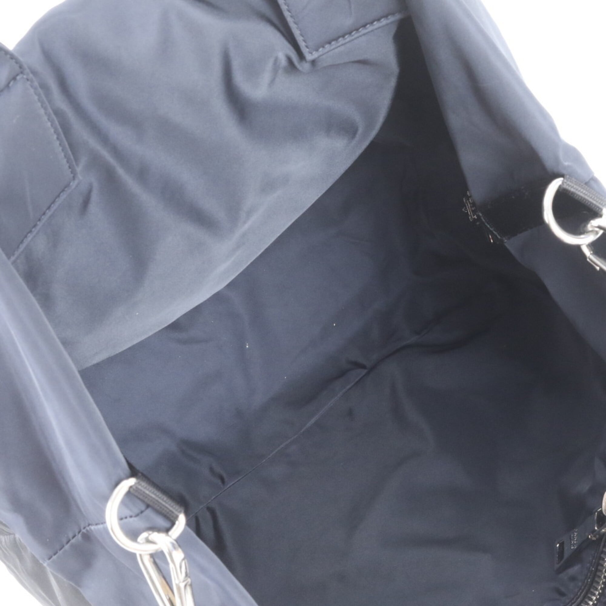 Prada Black Navy Nylon Leather Shoulder Bag (Pre-Owned)