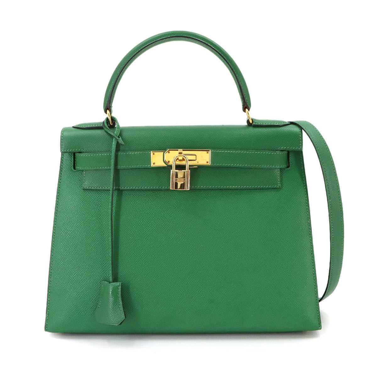 Hermes Vert Bengal Courchevel Leather Handbag (Pre-Owned)