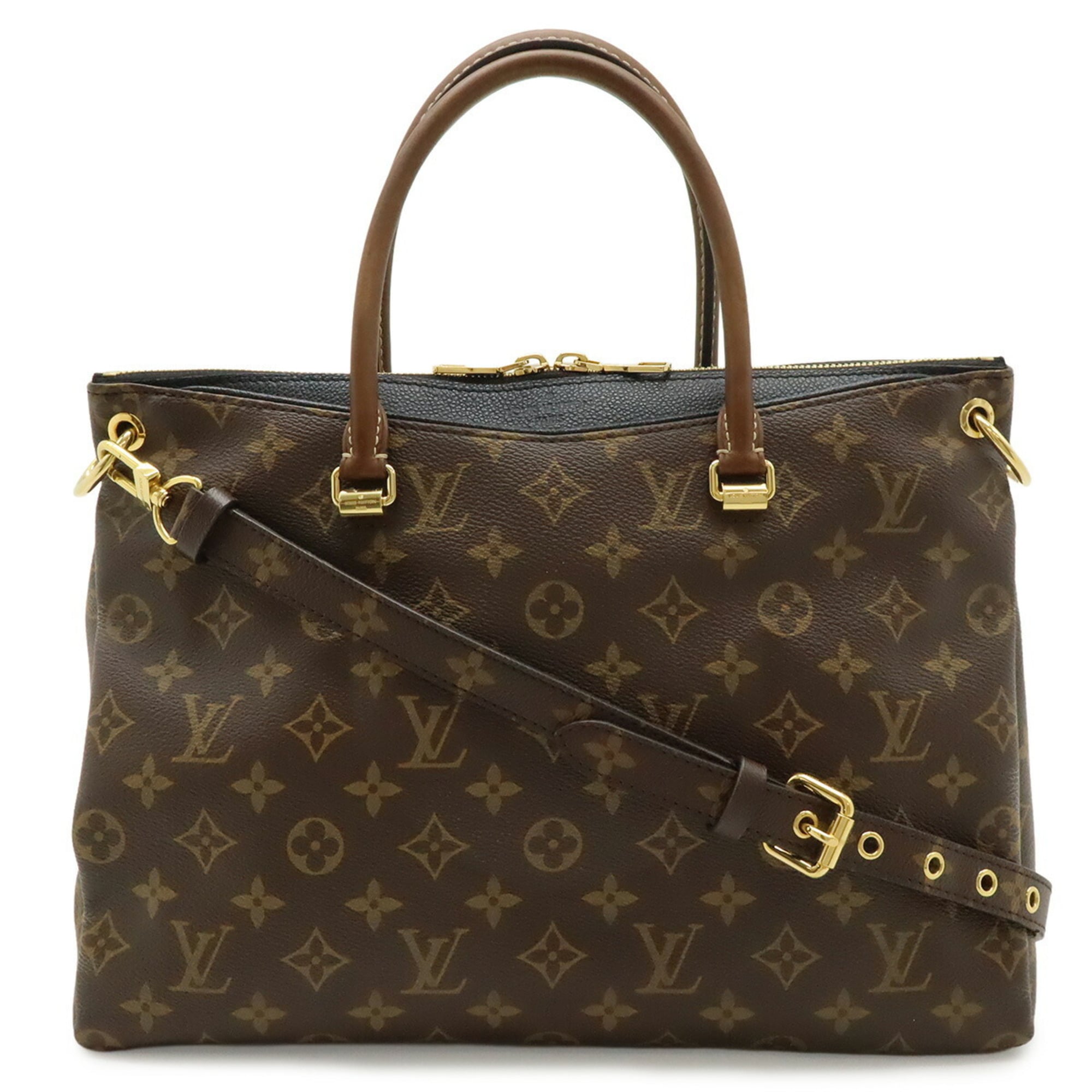 Louis Vuitton Noir Monogram Canvas Pvc Coated Canvas Leather Handbag Shoulder Bag (Pre-Owned)