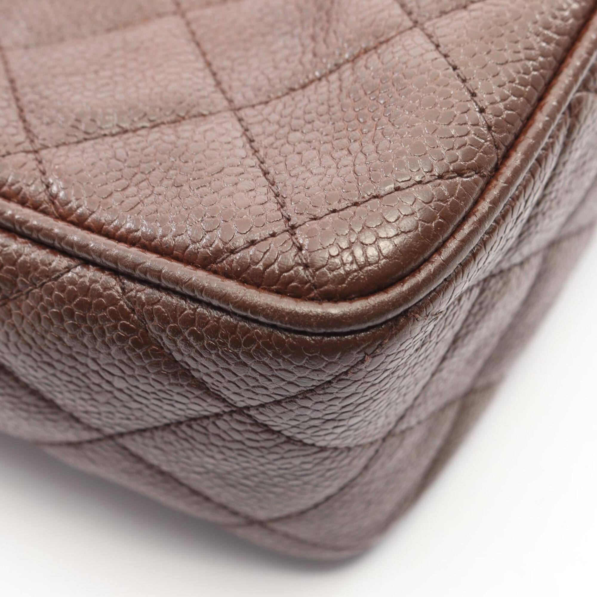Chanel Brown Grained Calfskin Handbag Shoulder Bag (Pre-Owned)
