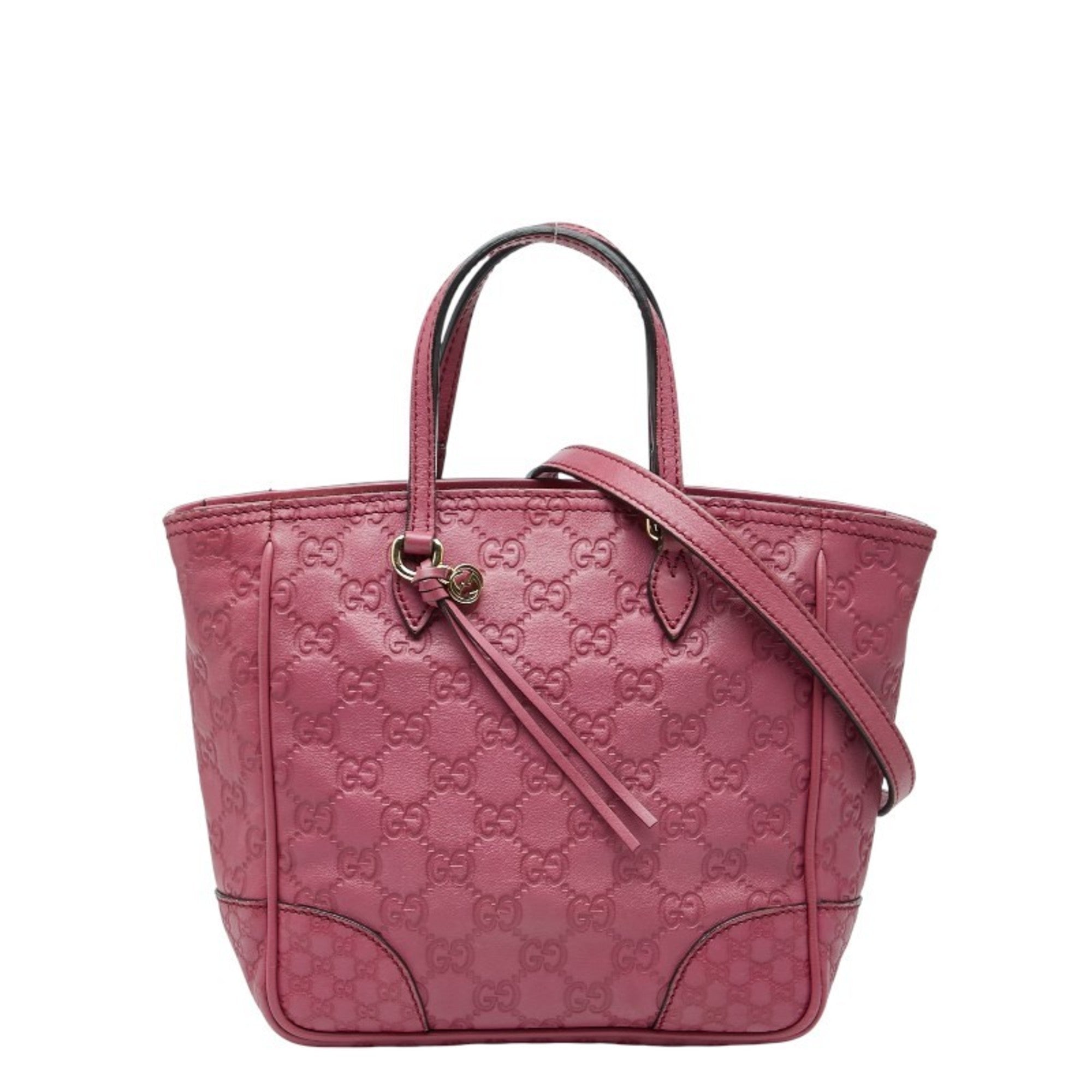 Gucci Purple Leather Handbag Shoulder Bag (Pre-Owned)