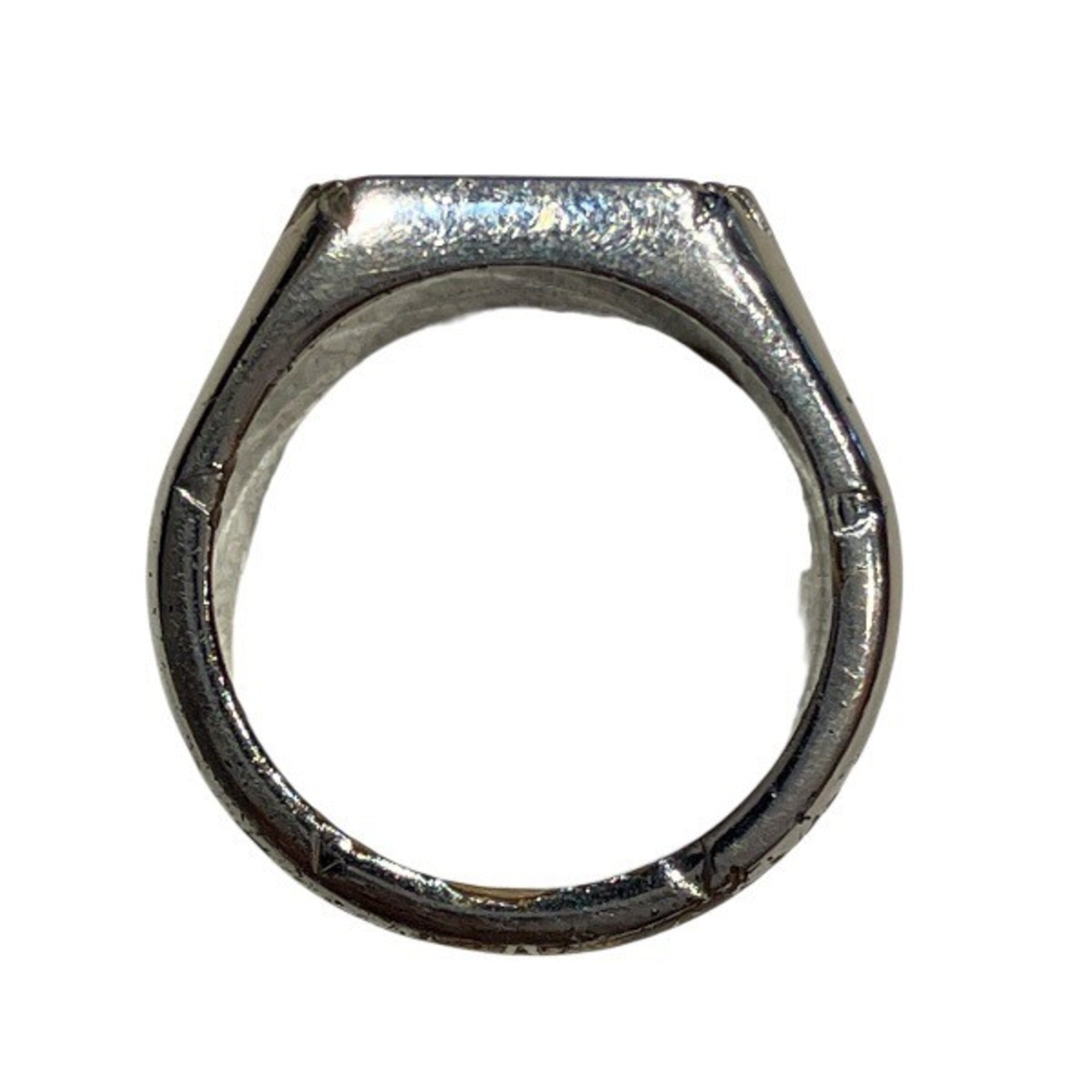 Louis Vuitton Silver Gold Plating Band Ring (Pre-Owned)