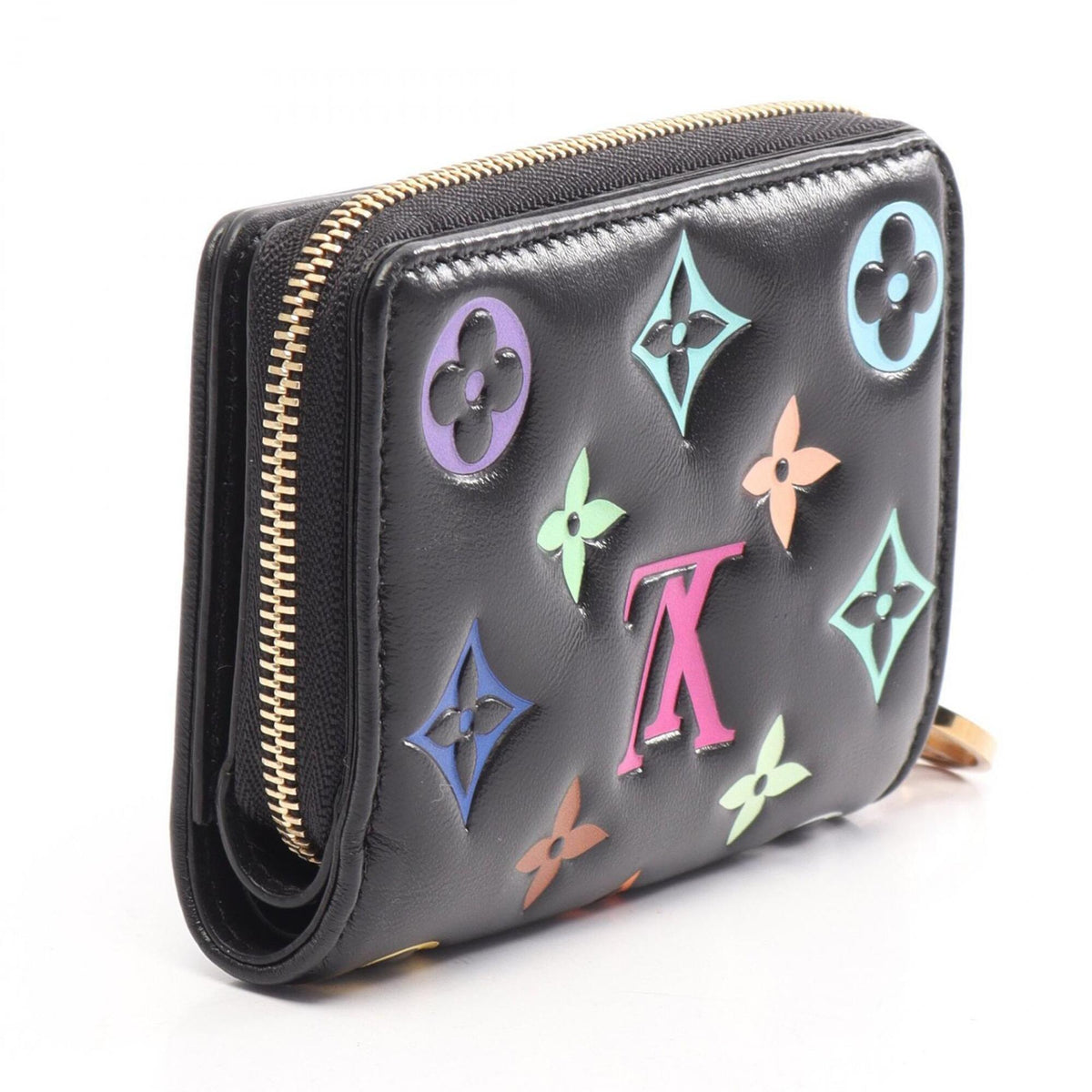 Louis Vuitton Black Multi-Color Leather Wallet (Bi-Fold) (Pre-Owned)