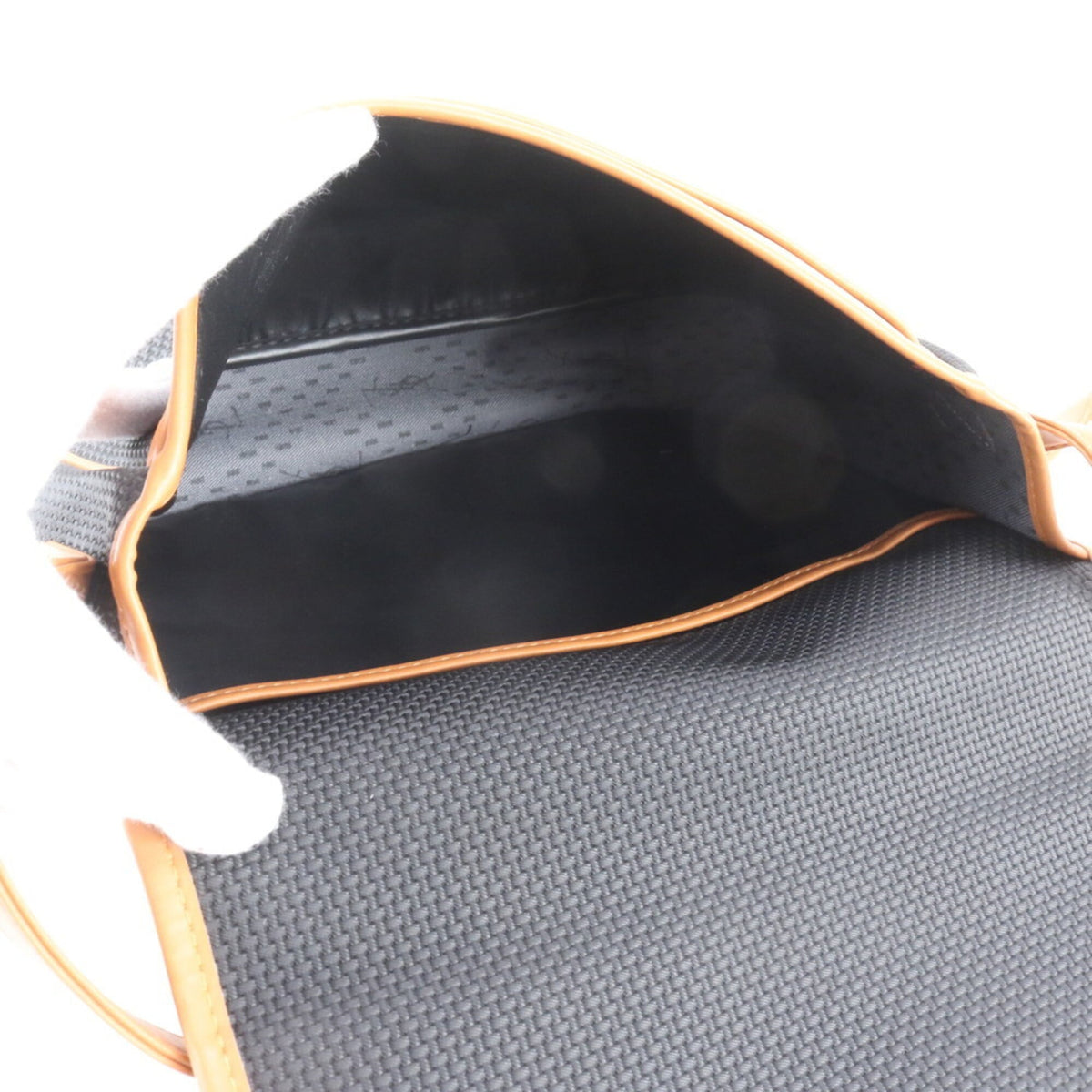 Yves Saint Laurent Black Brown Leather Canvas Crossbody Bag Shoulder Bag (Pre-Owned)