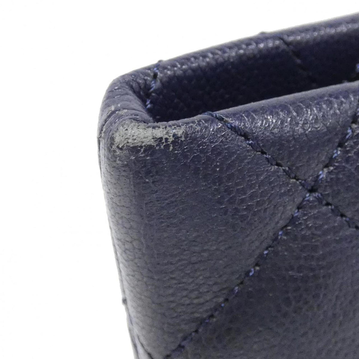 Chanel Navy Grained Calfskin Shoulder Bag (Pre-Owned)