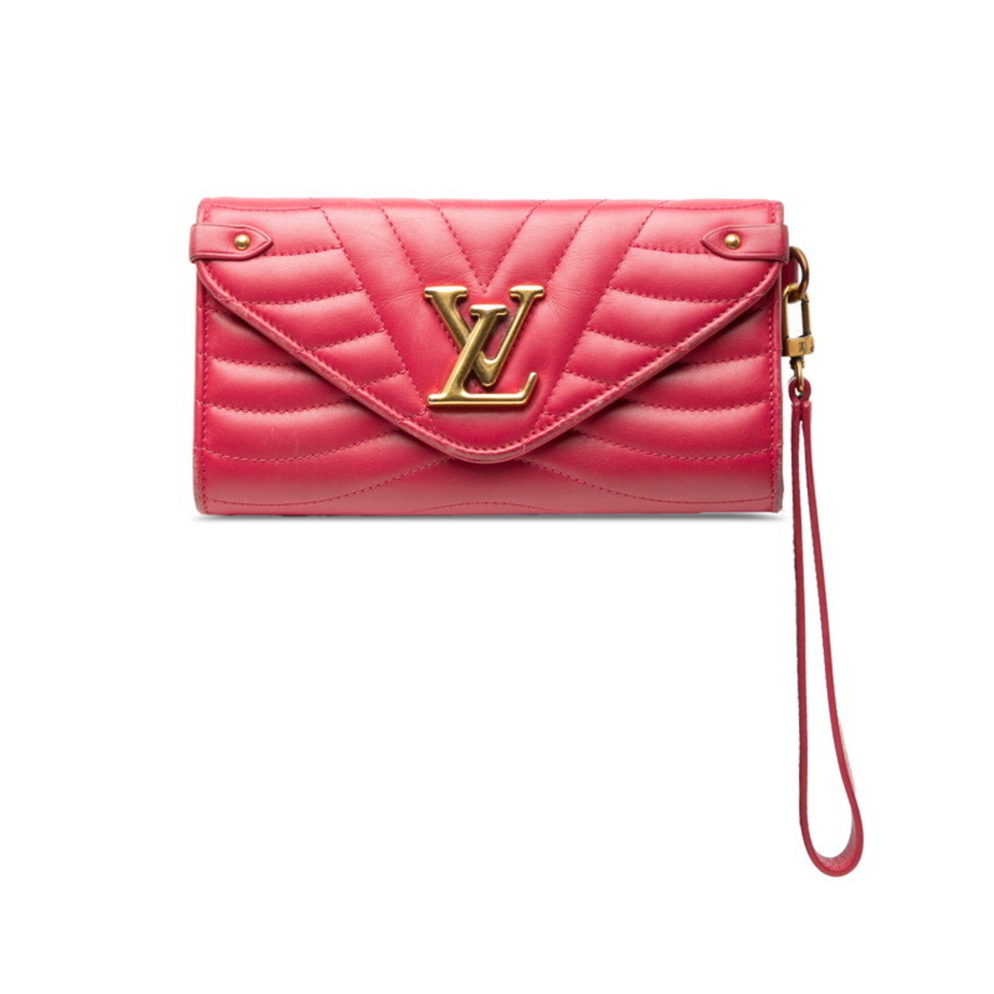 Louis Vuitton Freesia Pink Leather Long Wallet (Bi-Fold) (Pre-Owned)