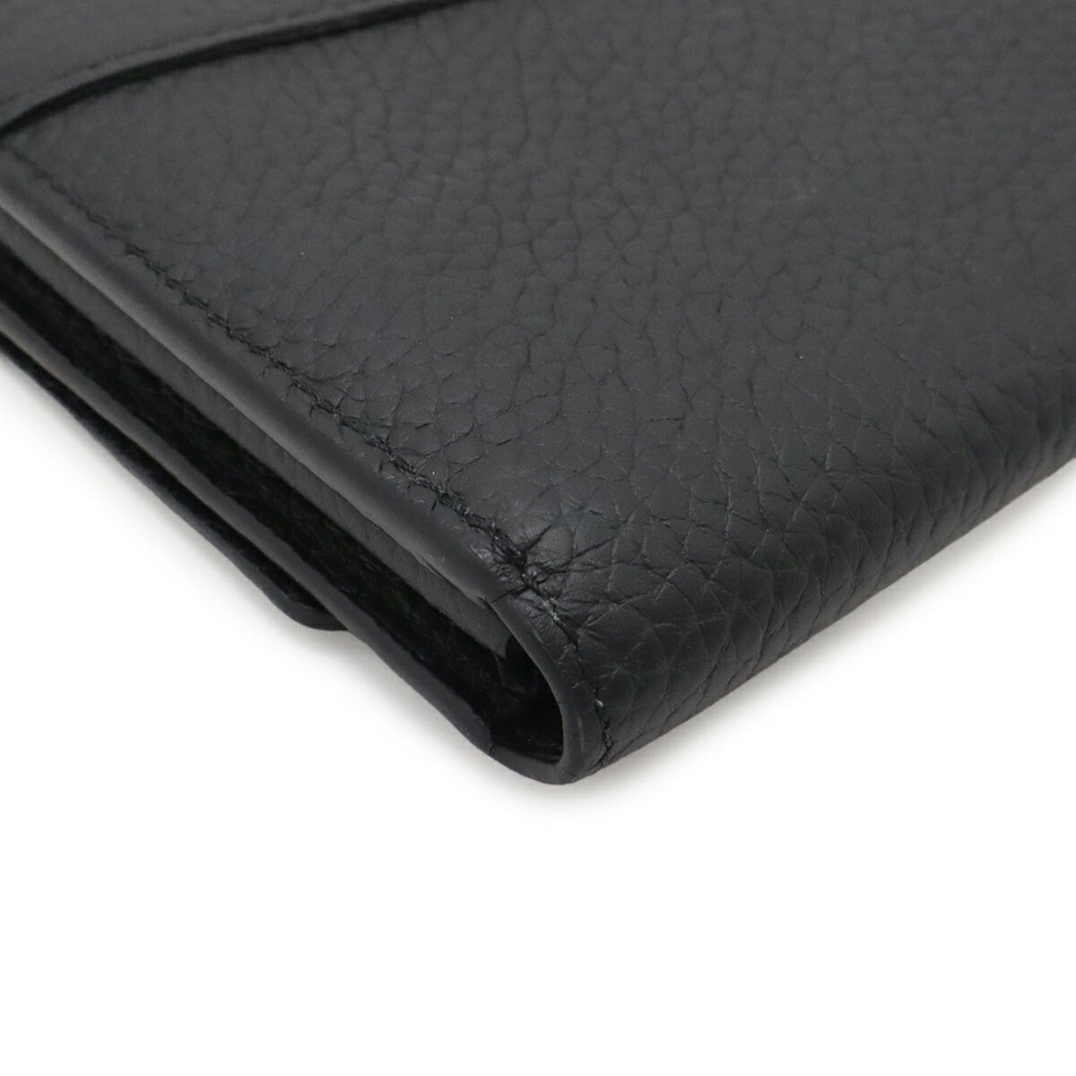 Louis Vuitton Black Noir Leather Long Wallet (Bi-Fold) (Pre-Owned)