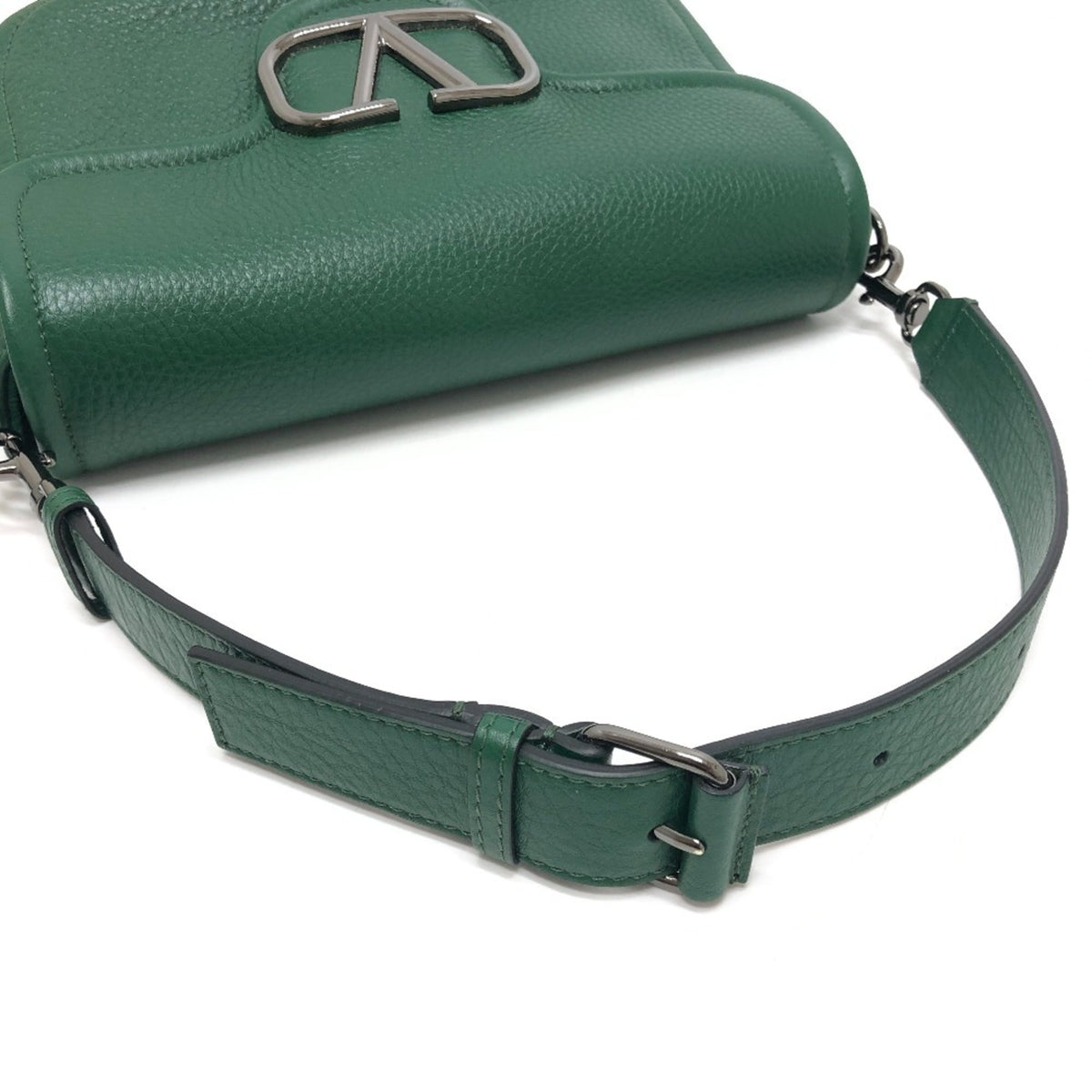 Valentino Garavani Green Leather Handbag Shoulder Bag (Pre-Owned)