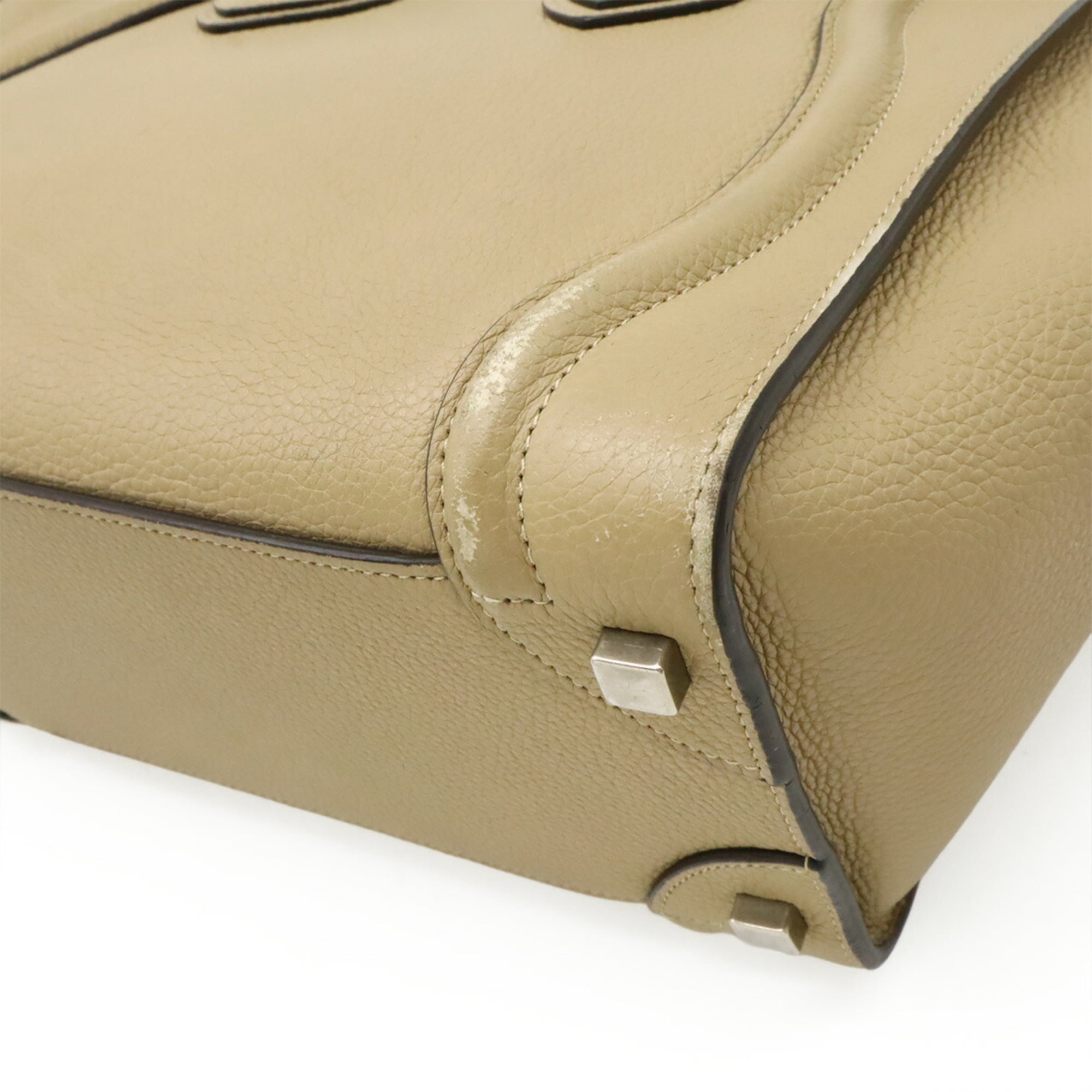 Celine Beige Leather Handbag Tote Bag (Pre-Owned)