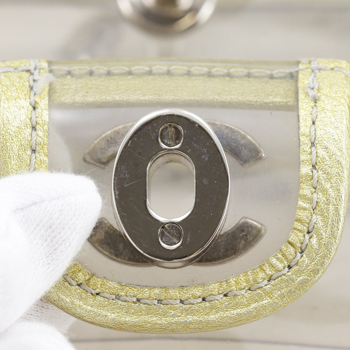 Chanel Clear Gold Vinyl Shoulder Bag (Pre-Owned)