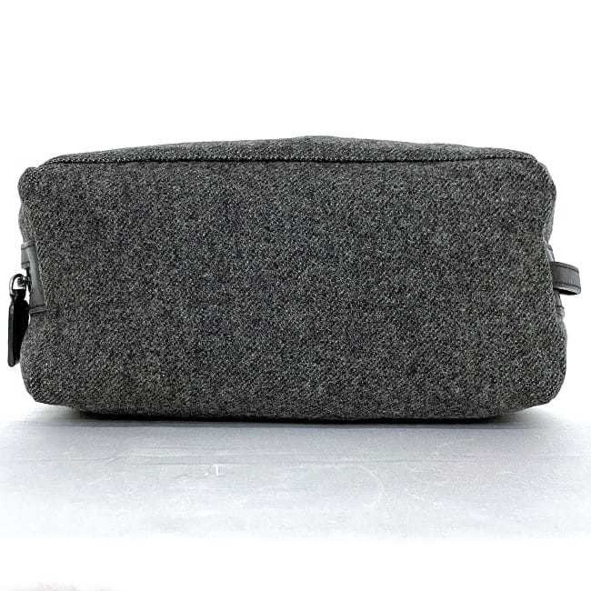 Prada Gray Tweed Wool Nylon Pouch (Pre-Owned)