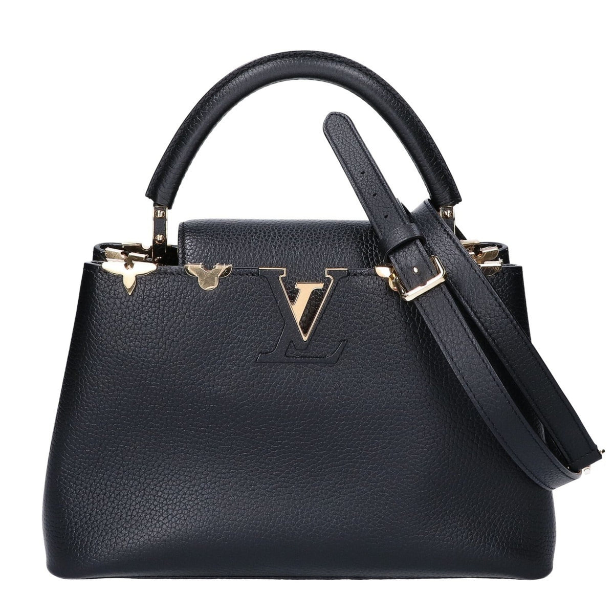 Louis Vuitton Black Leather Handbag (Pre-Owned)