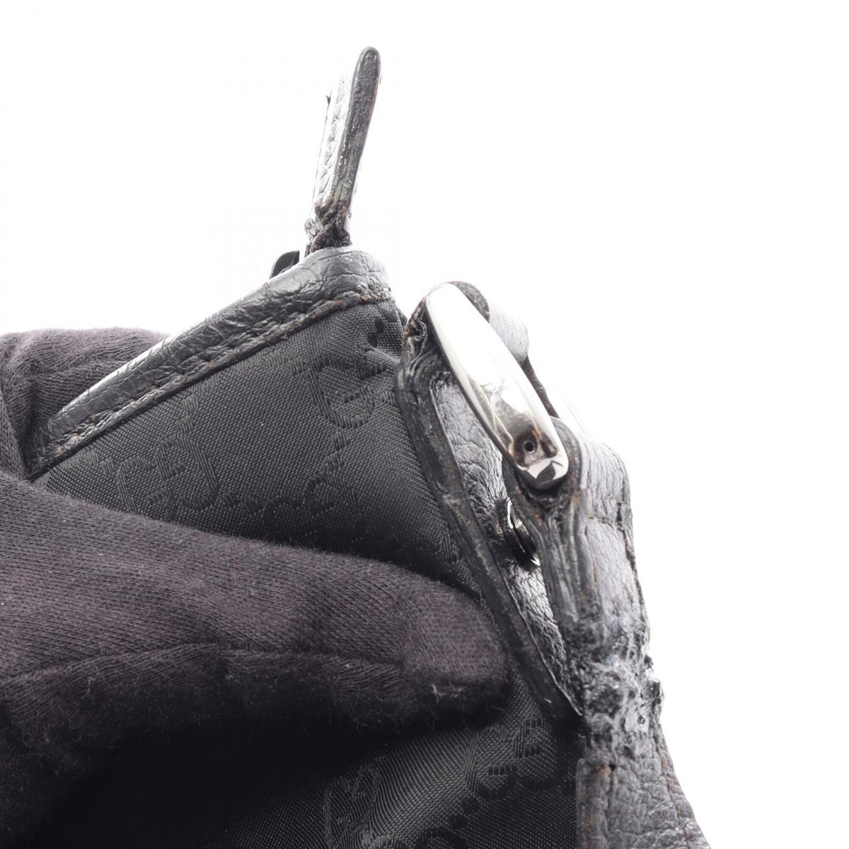 Gucci Black Nylon Leather Shoulder Bag (Pre-Owned)