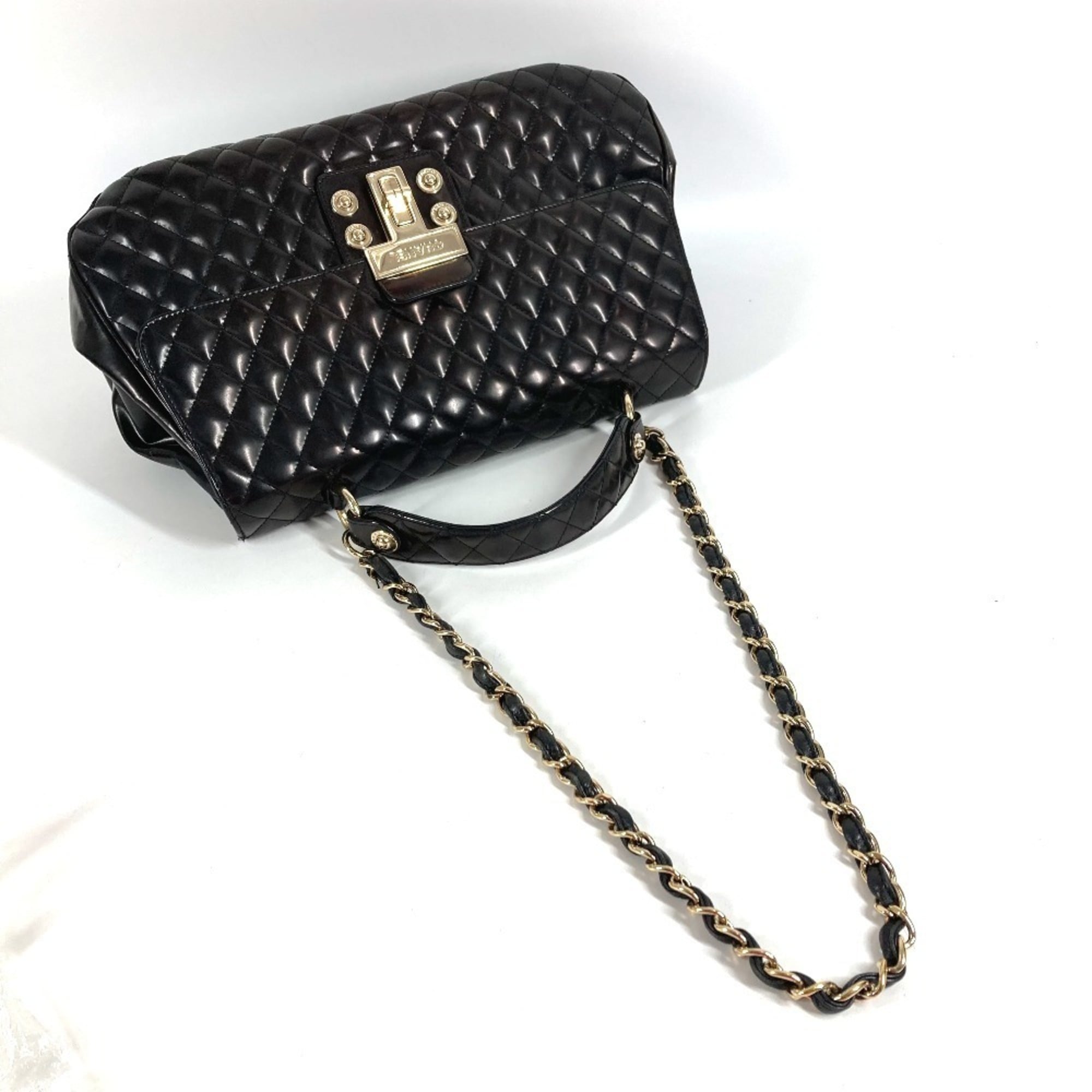 Chanel Black Leather Handbag Shoulder Bag Tote Bag (Pre-Owned)
