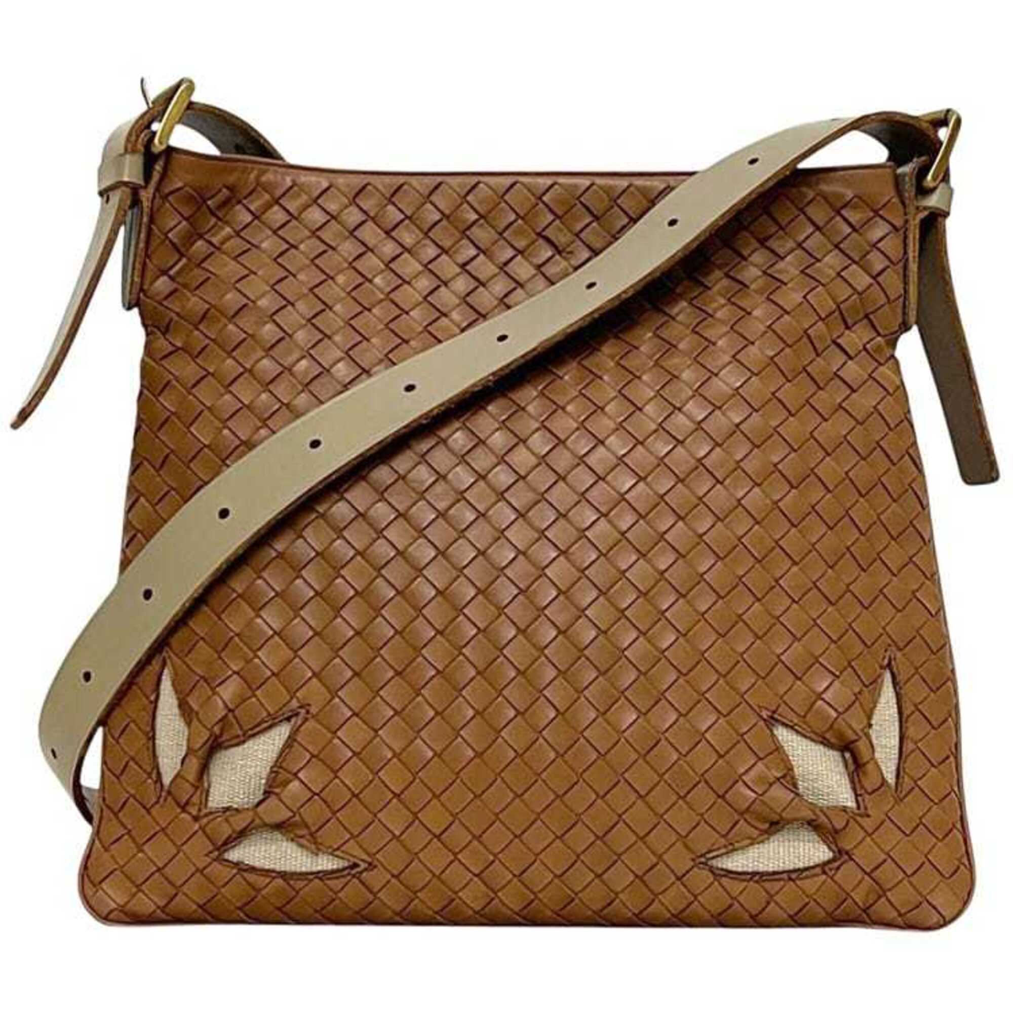 Bottega Veneta Intrecciato Brown Leather Shoulder Bag (Pre-Owned)