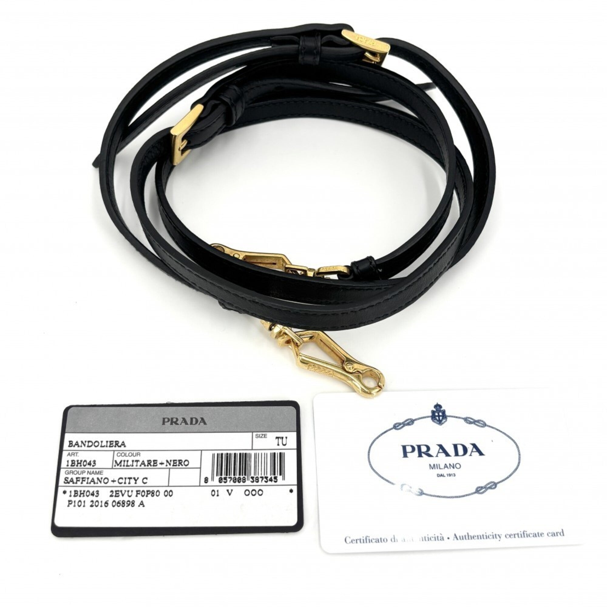 Prada Black Khaki Leather Shoulder Bag (Pre-Owned)