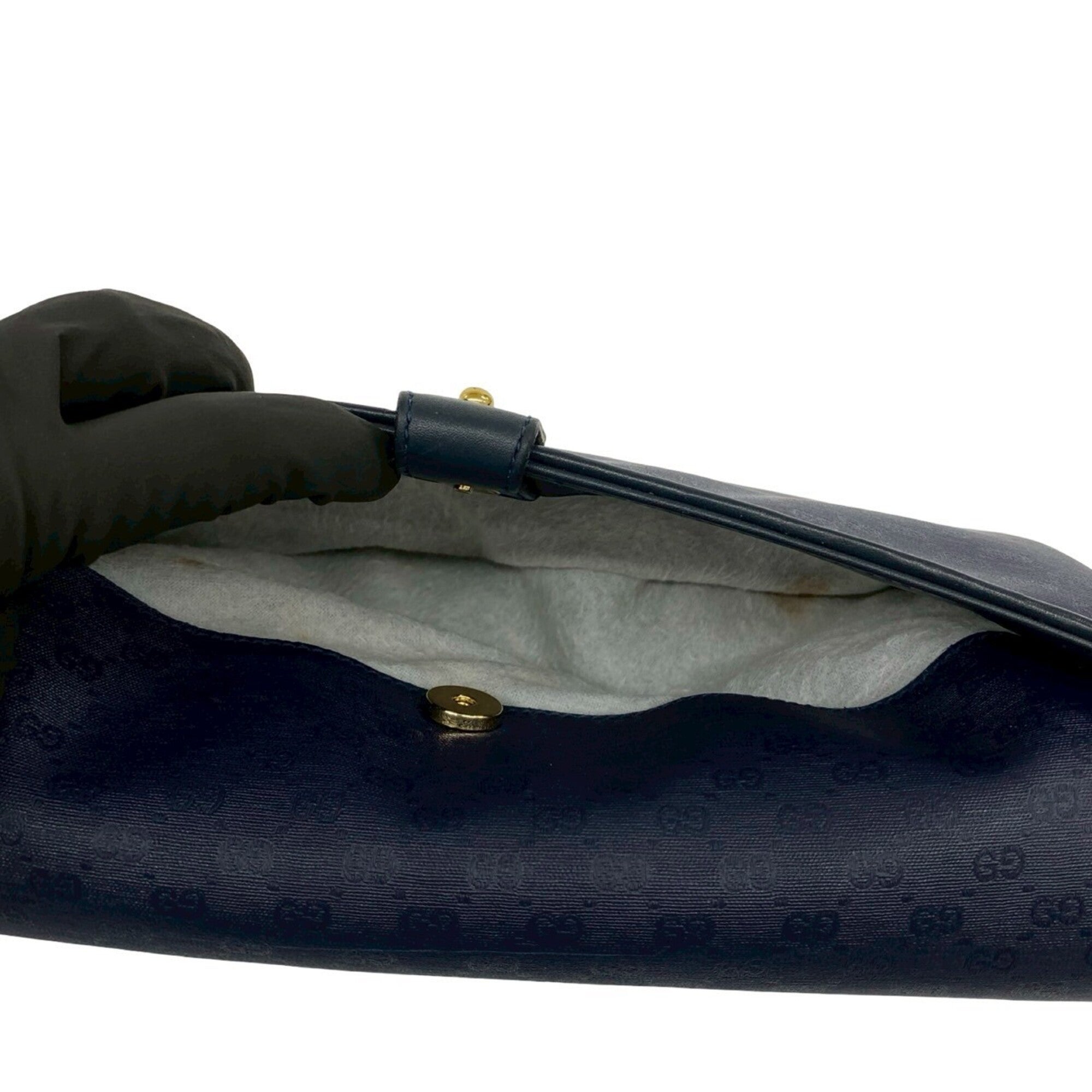Gucci Navy Leather Pvc Pochette Shoulder Bag (Pre-Owned)