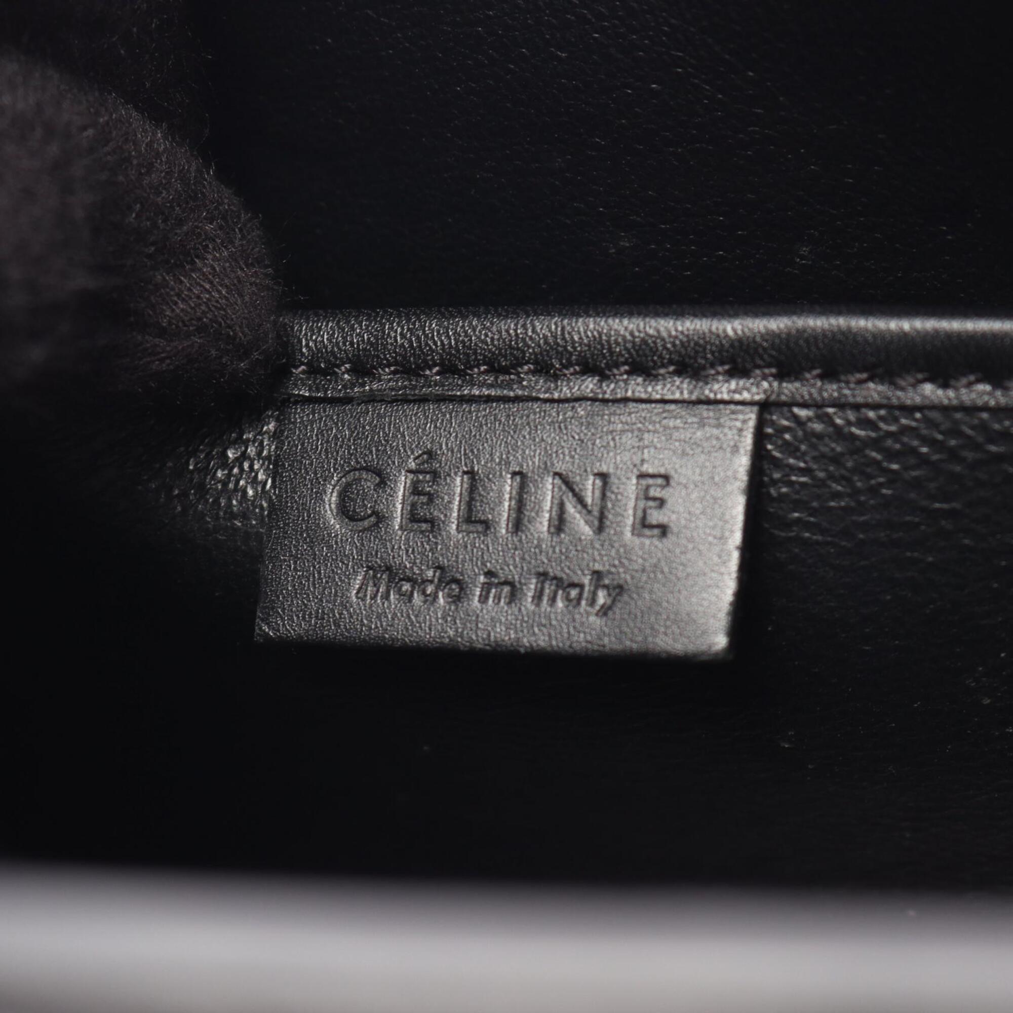 Celine Black White Leather Handbag (Pre-Owned)