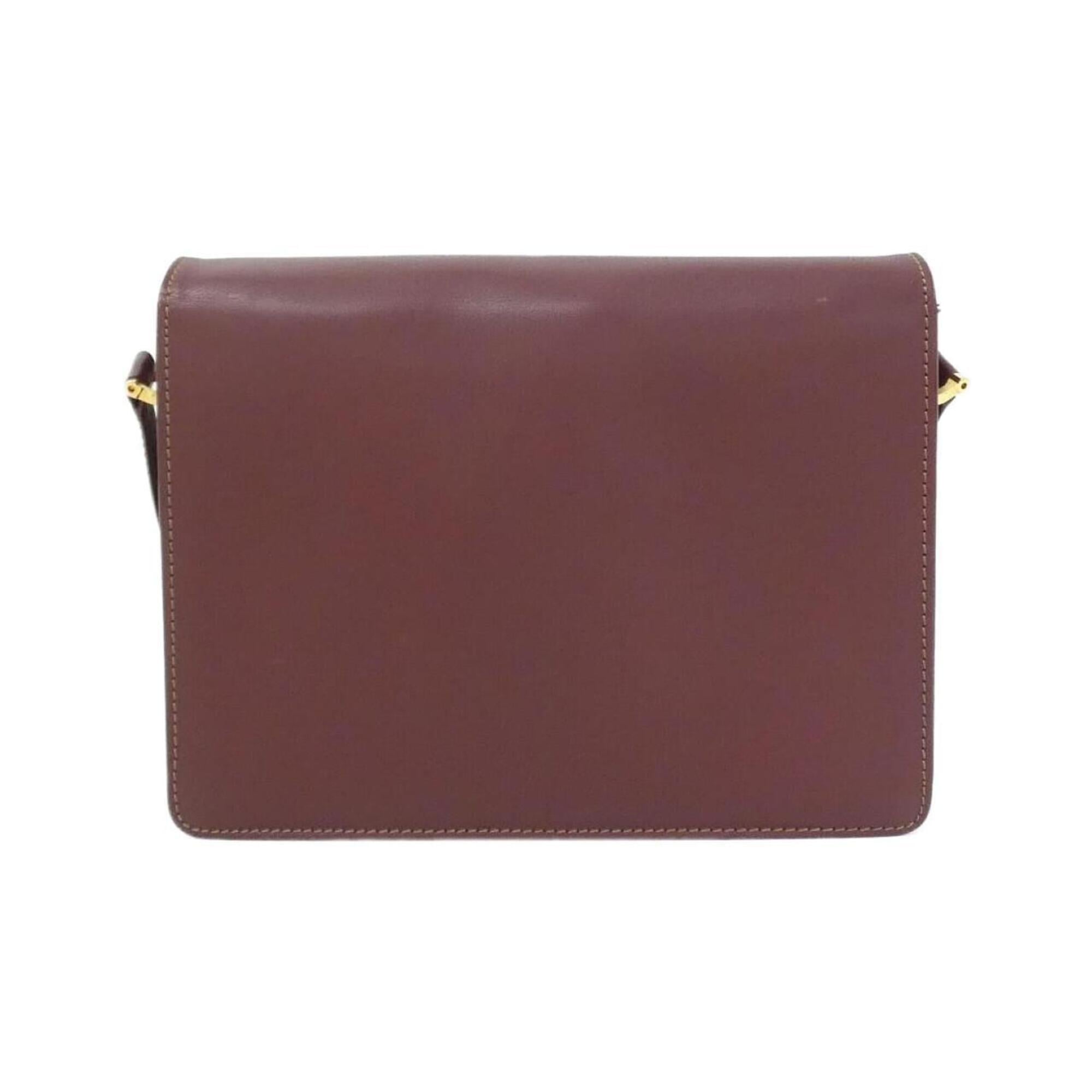 Cartier Bordeaux Leather Shoulder Bag (Pre-Owned)