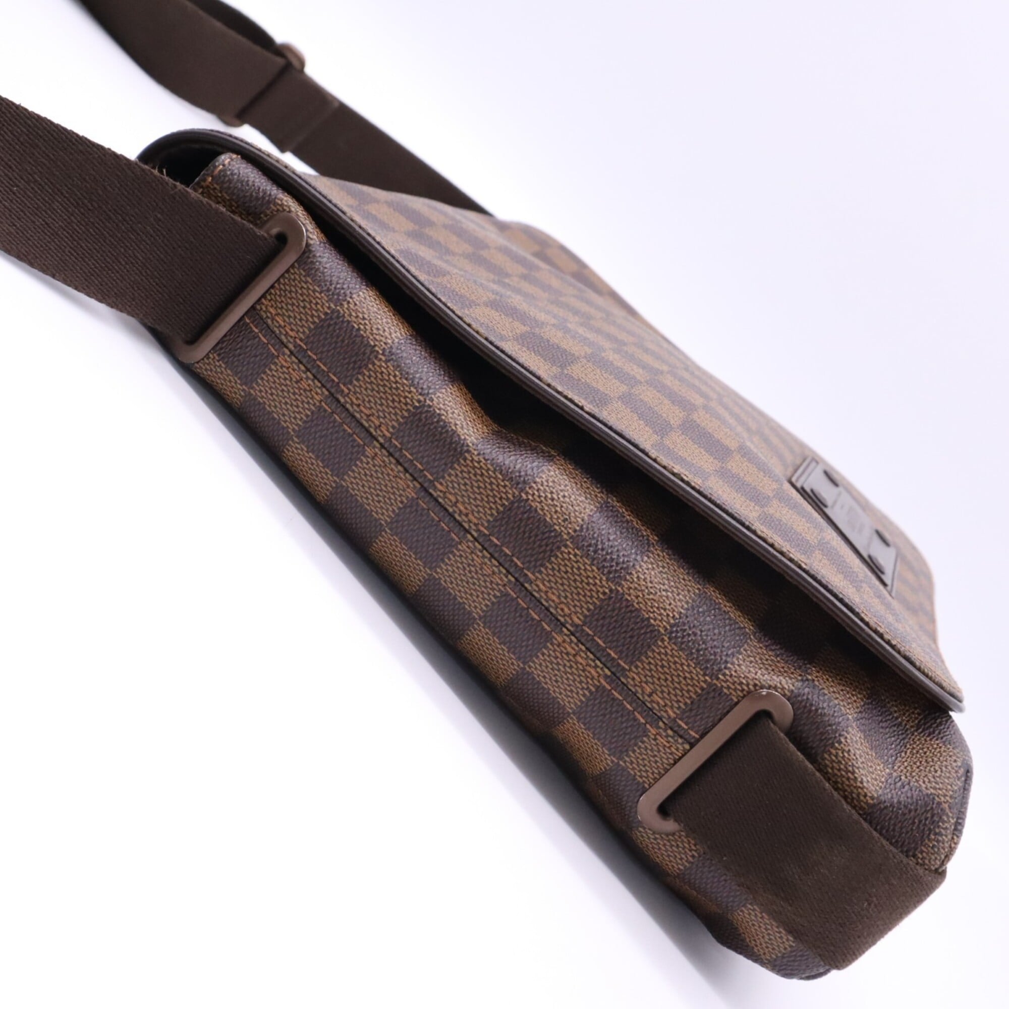 Louis Vuitton Beige Brown Coated Canvas Leather Shoulder Bag (Pre-Owned)