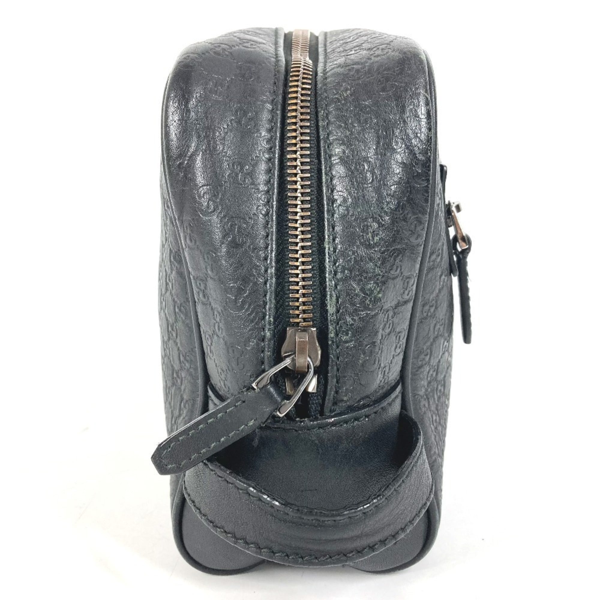 Gucci Guccissima Black Gg Leather Clutch Bag Handbag (Pre-Owned)