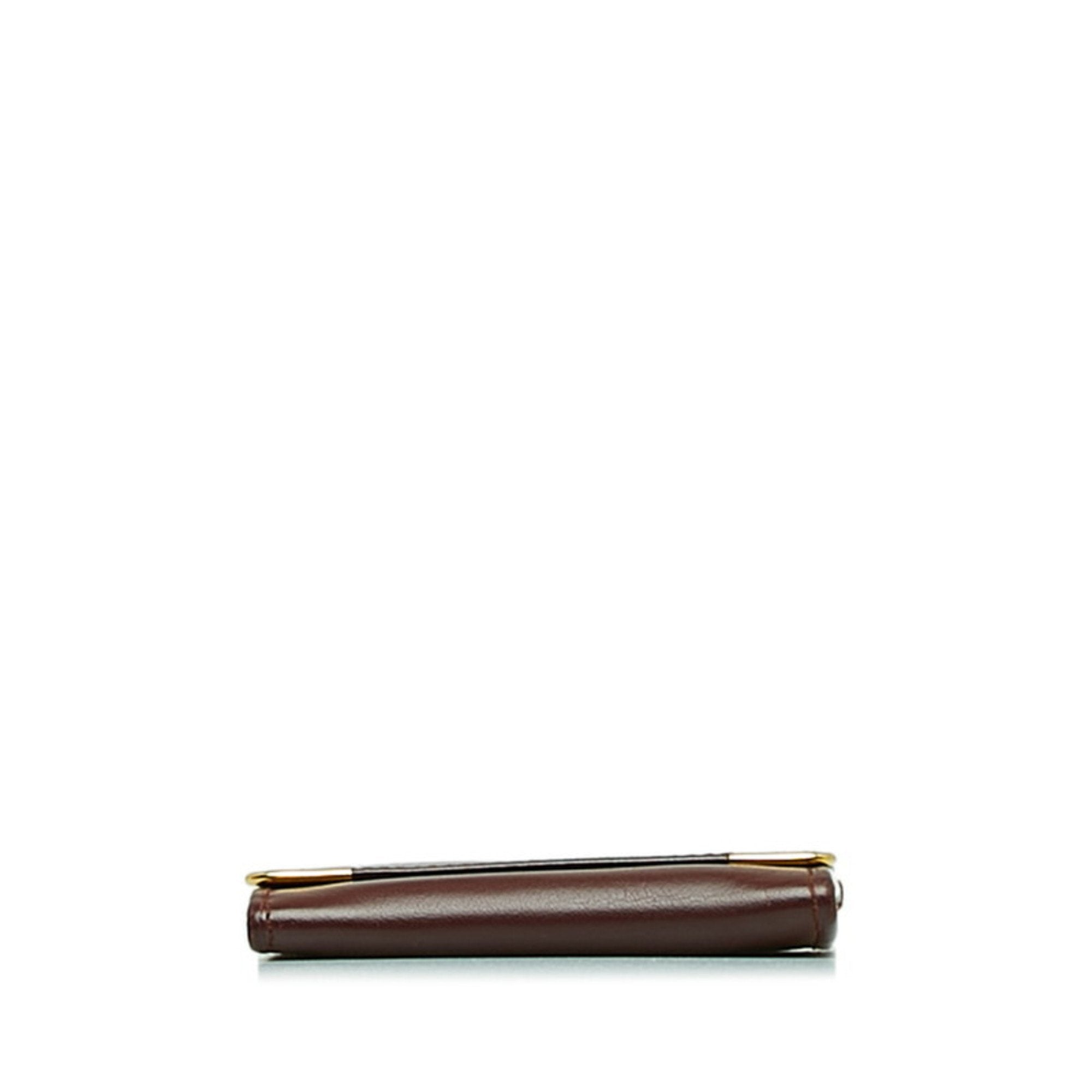 Cartier Wine Red Leather Coin Purse/Coin Case (Pre-Owned)