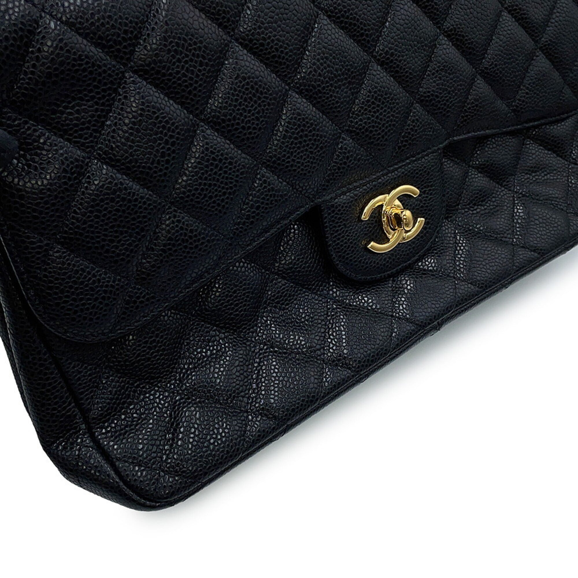 Chanel Black Grained Calfskin Handbag Shoulder Bag (Pre-Owned)