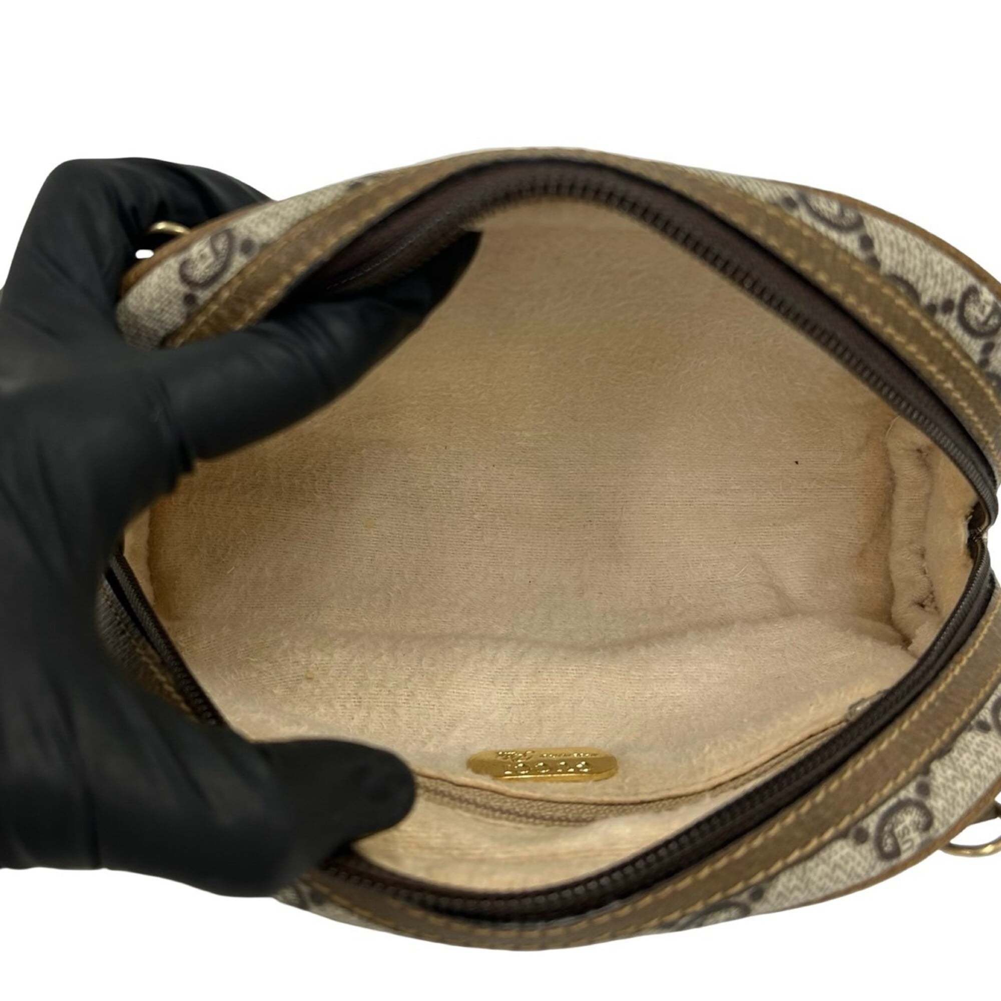 Gucci Brown Leather Pvc Clutch Bag Shoulder Bag (Pre-Owned)